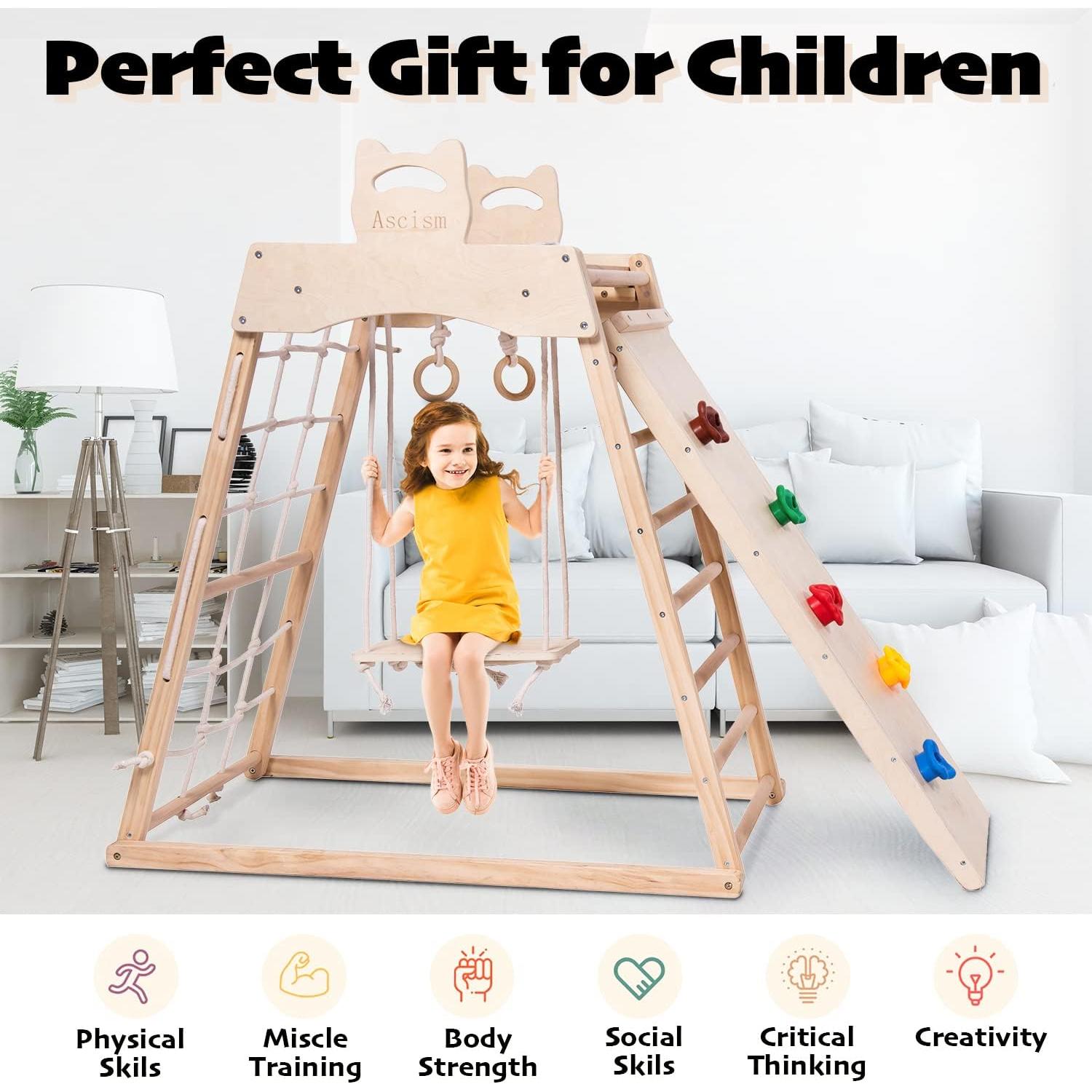 Gimnasio Infantil de Madera Ascism 8 en 1 para Niños
