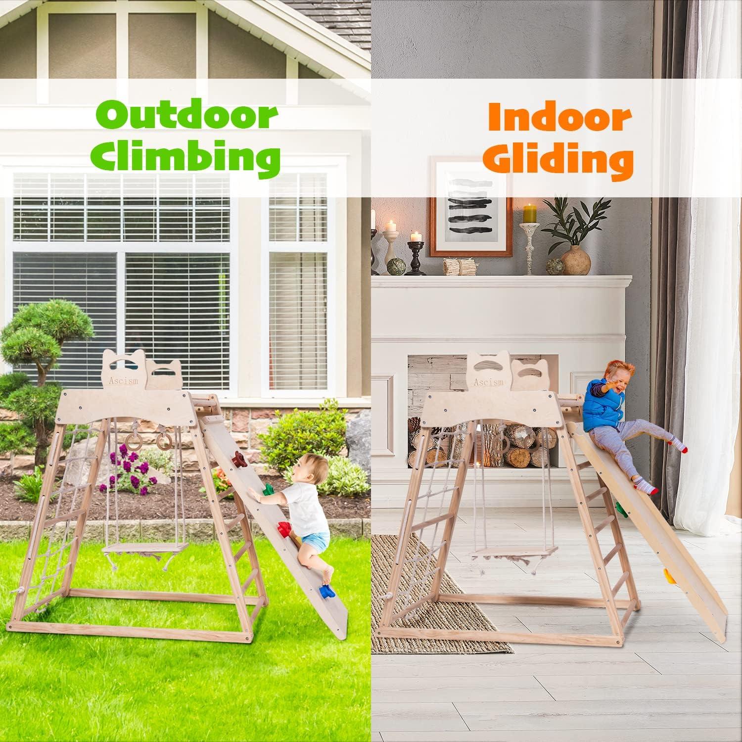 Gimnasio Infantil de Madera Ascism 8 en 1 para Niños