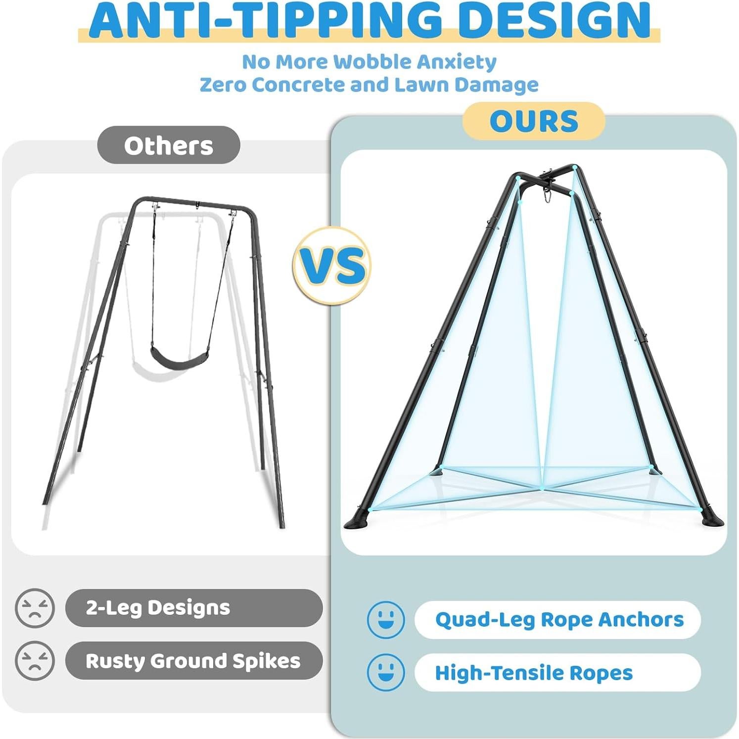 Juego de columpios G TALECO GEAR con soporte y luces LED