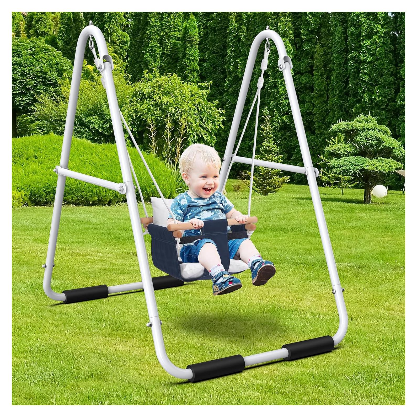 Columpio para Niños Hapfan AB0503 Plegable 25kg Azul Oscuro
