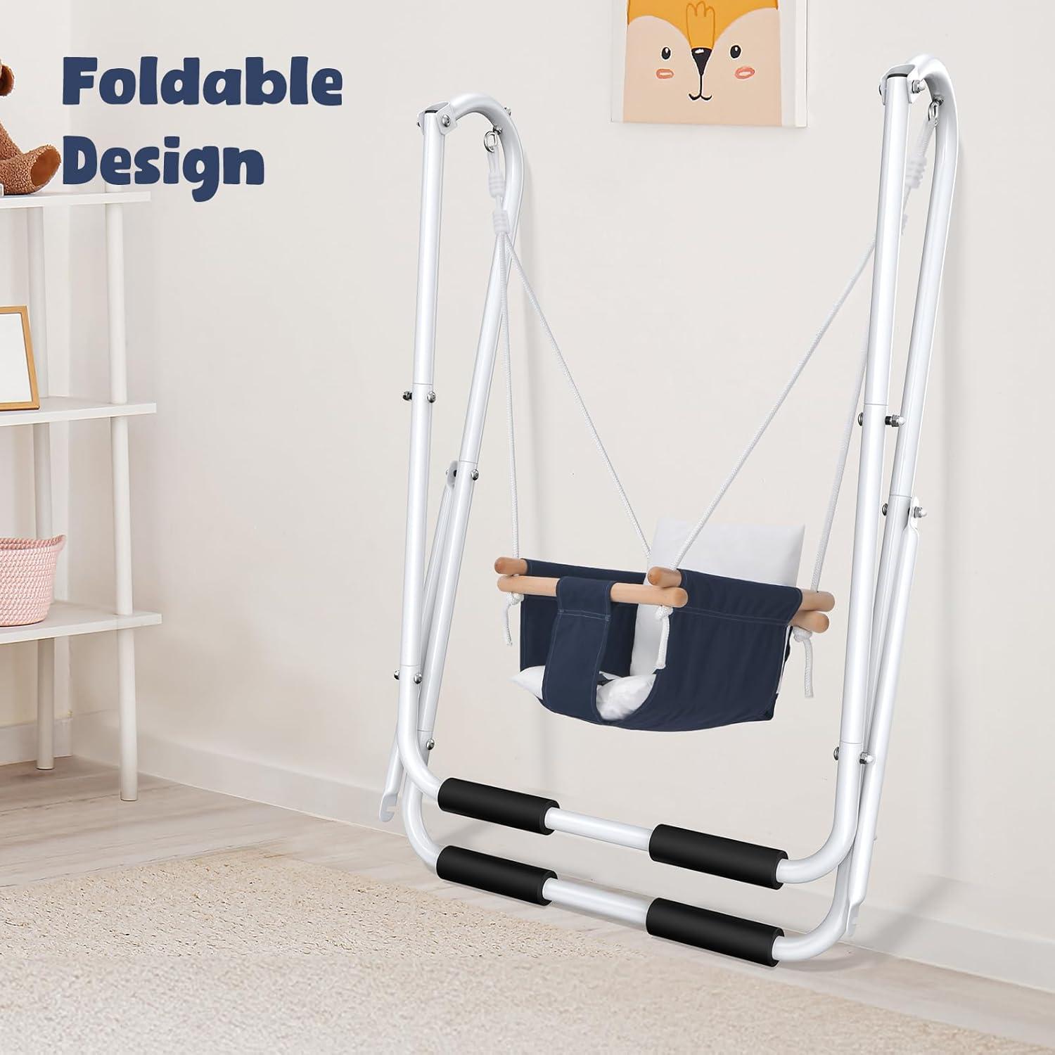 Columpio para Niños Hapfan AB0503 Plegable 25kg Azul Oscuro