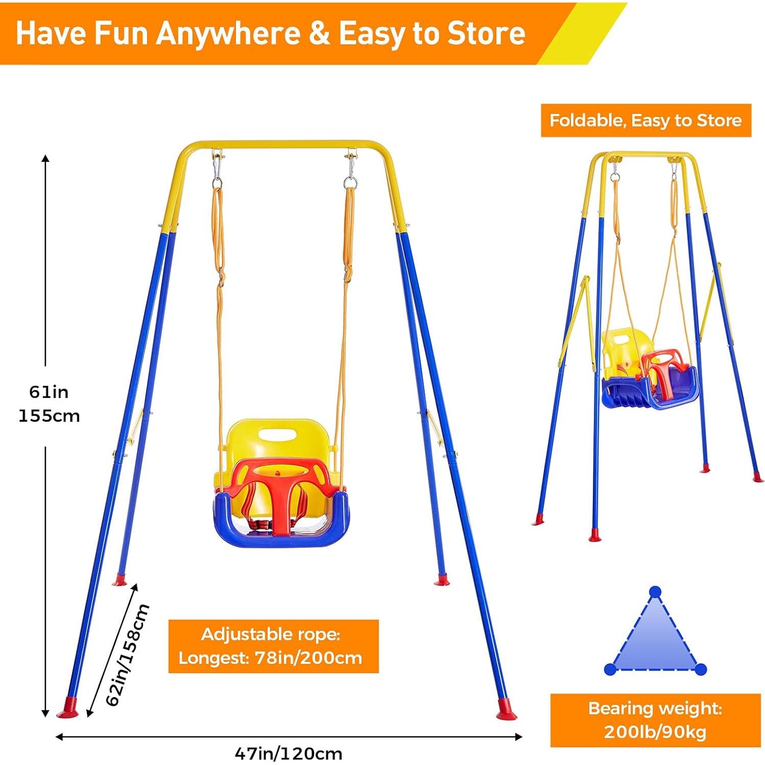 Columpio 3 en 1 FUNLIO para Niños con 4 Sacos de Arena