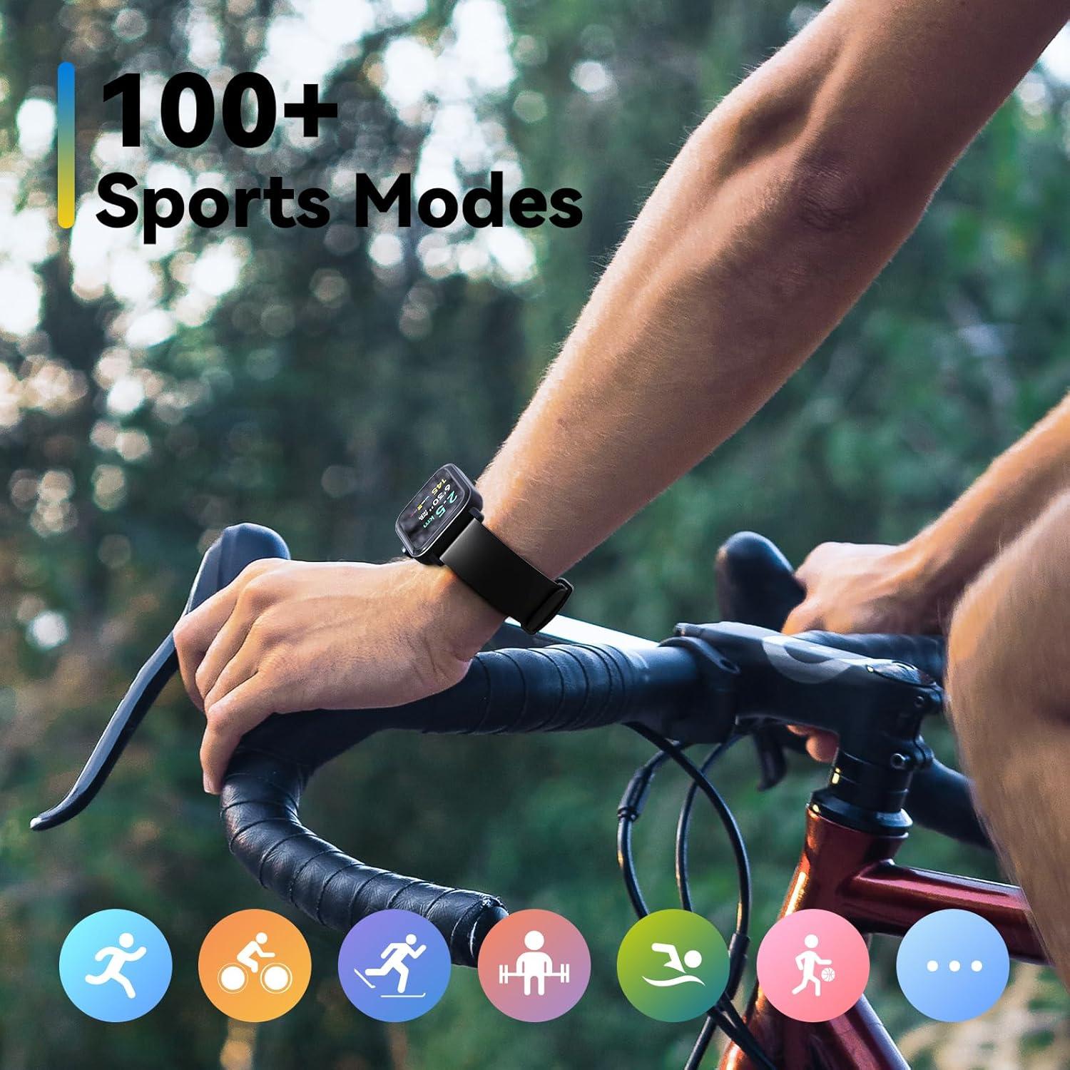Reloj Inteligente ENOMIR Negro 1.8" HD Fitness Tracker