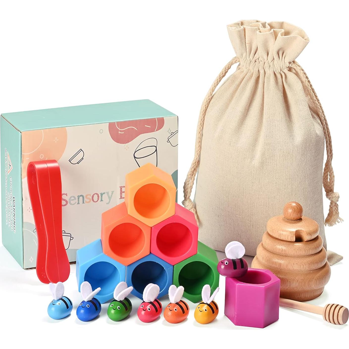 Caja Sensorial Montessori y Waldorf - Juguetes de Madera para Niños