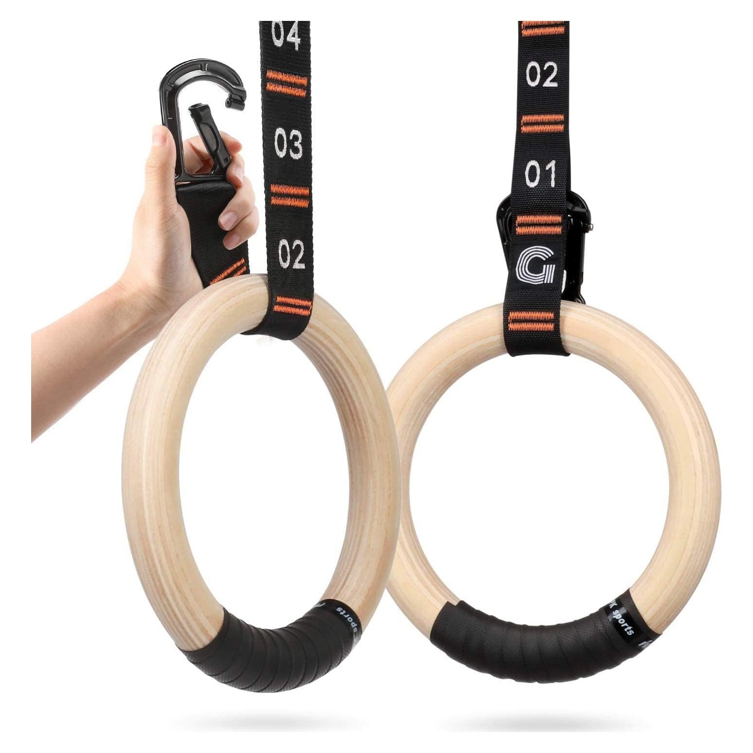 Anillos de Gimnasia de Madera Gonex con Correas Ajustables 2.65m