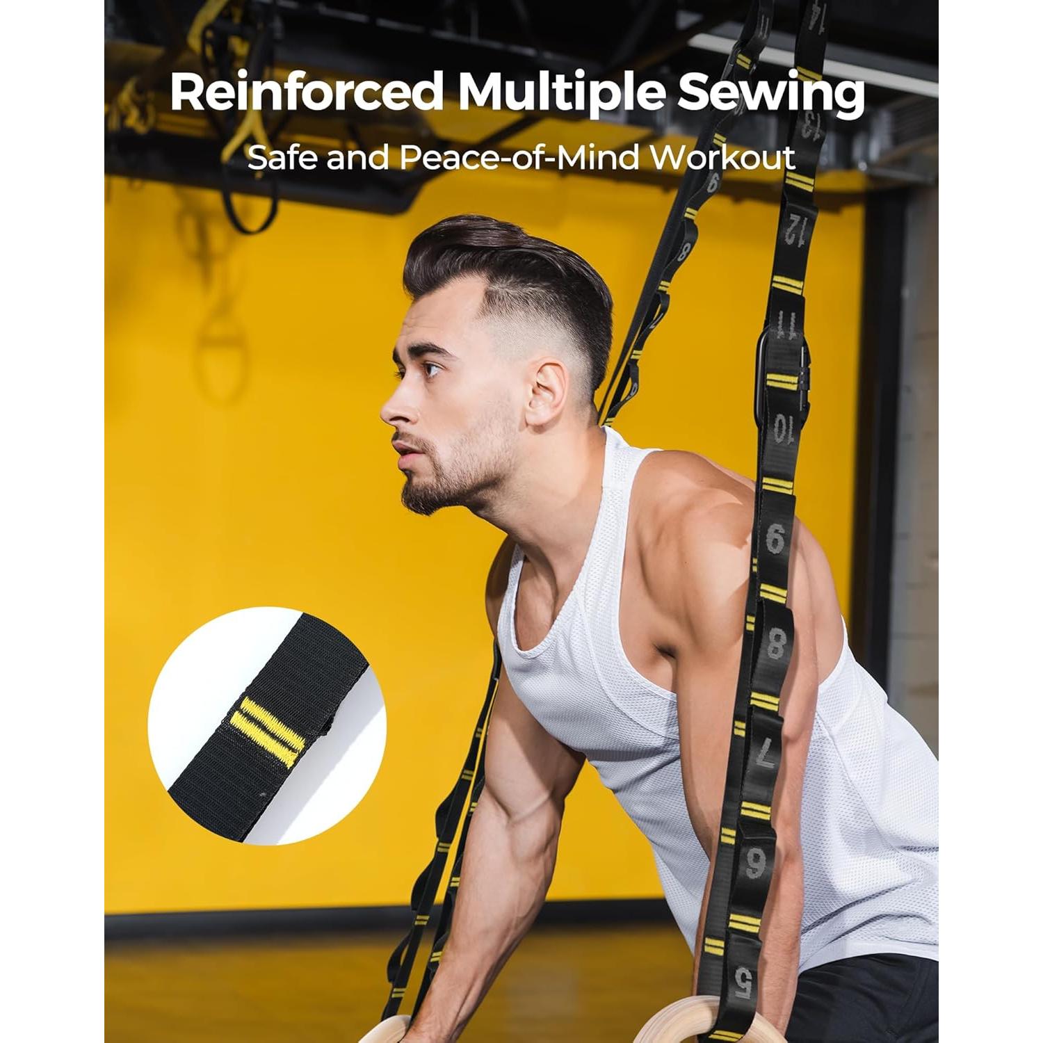 Anillas de Gimnasia de Madera PACEARTH 32mm 680kg con Cadenas