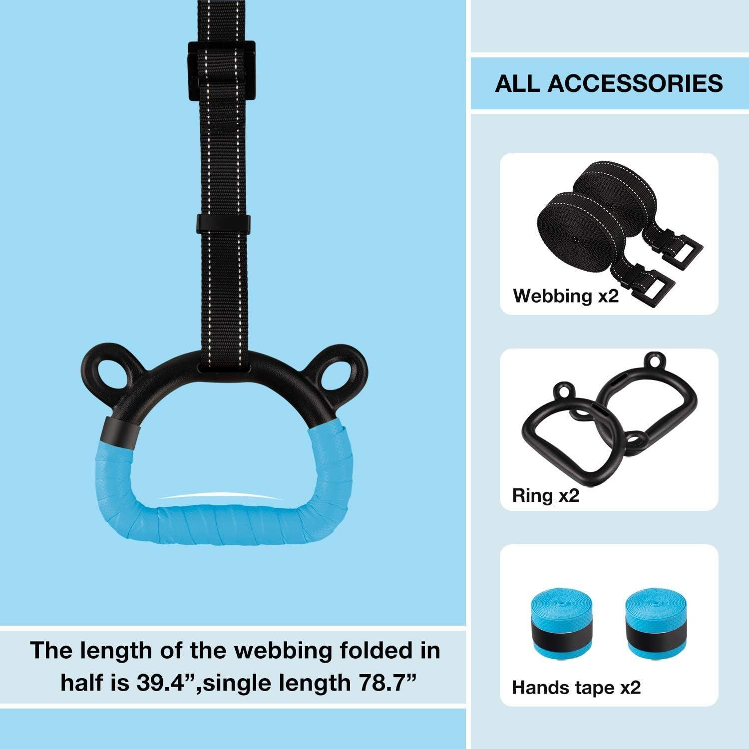 Anillas de Gimnasia para Niños EXQ Home Ajustables 100kg
