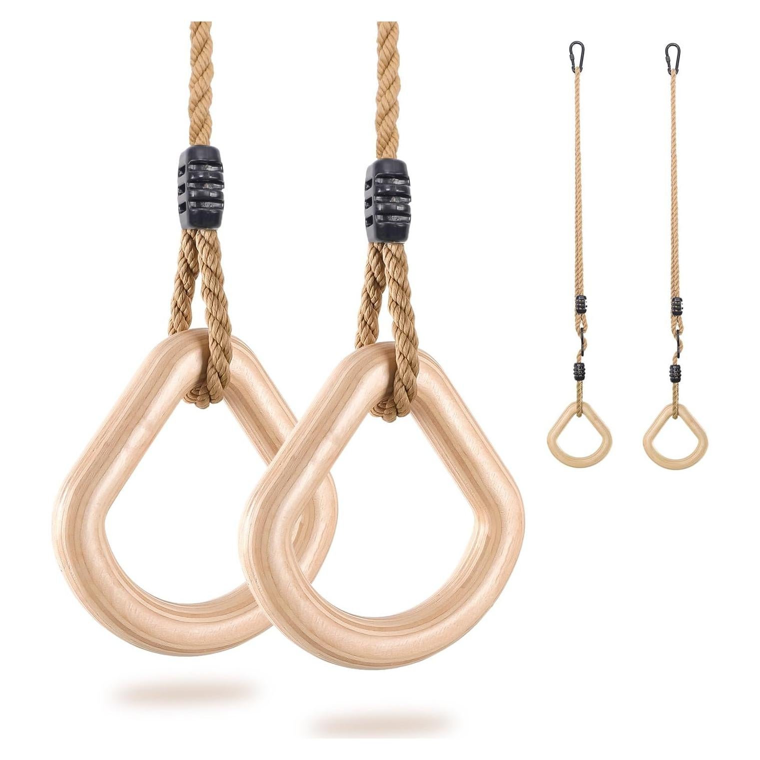 Anillos de Gimnasia de Madera YAERSI con Hebilla Ajustable