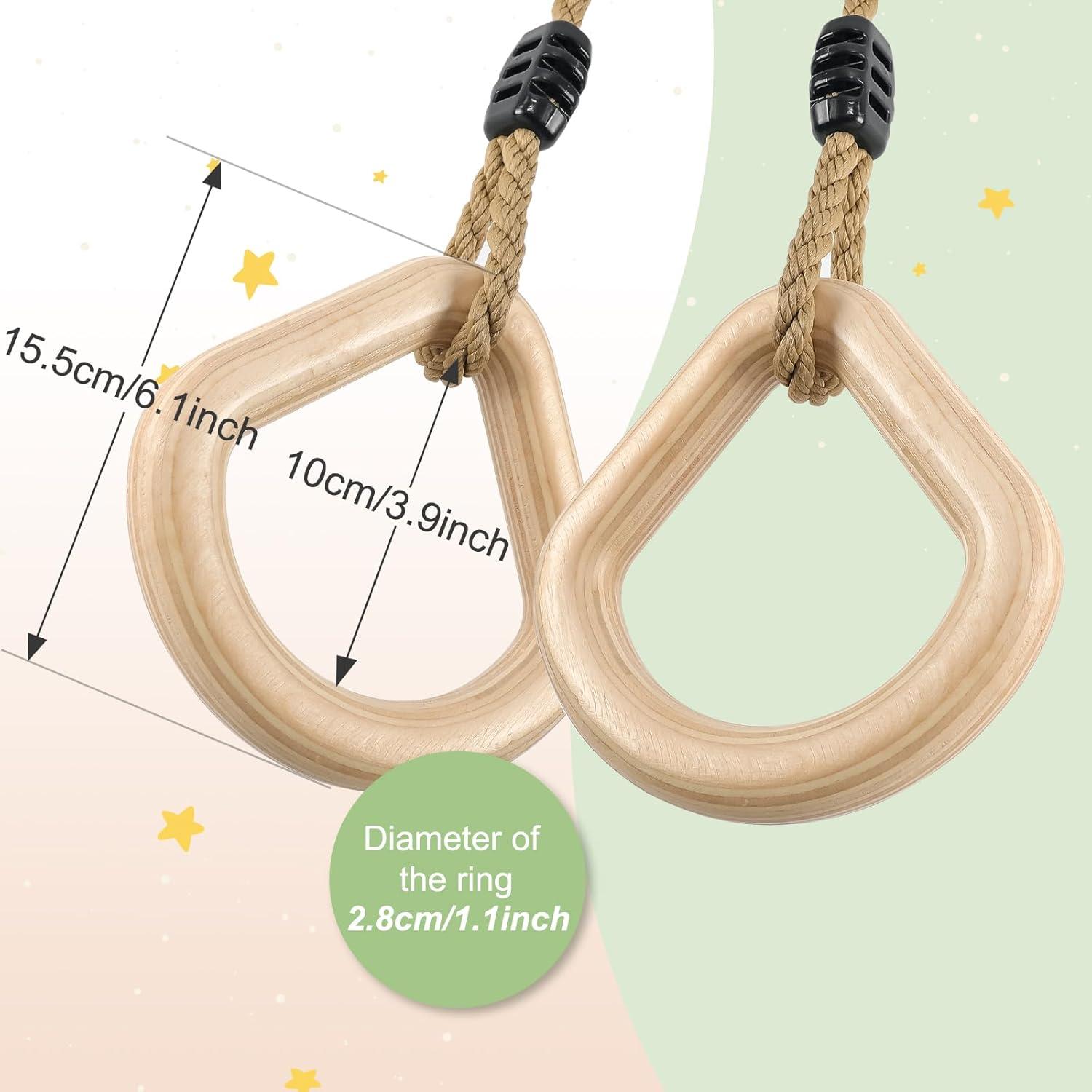 Anillos de Gimnasia de Madera YAERSI con Hebilla Ajustable