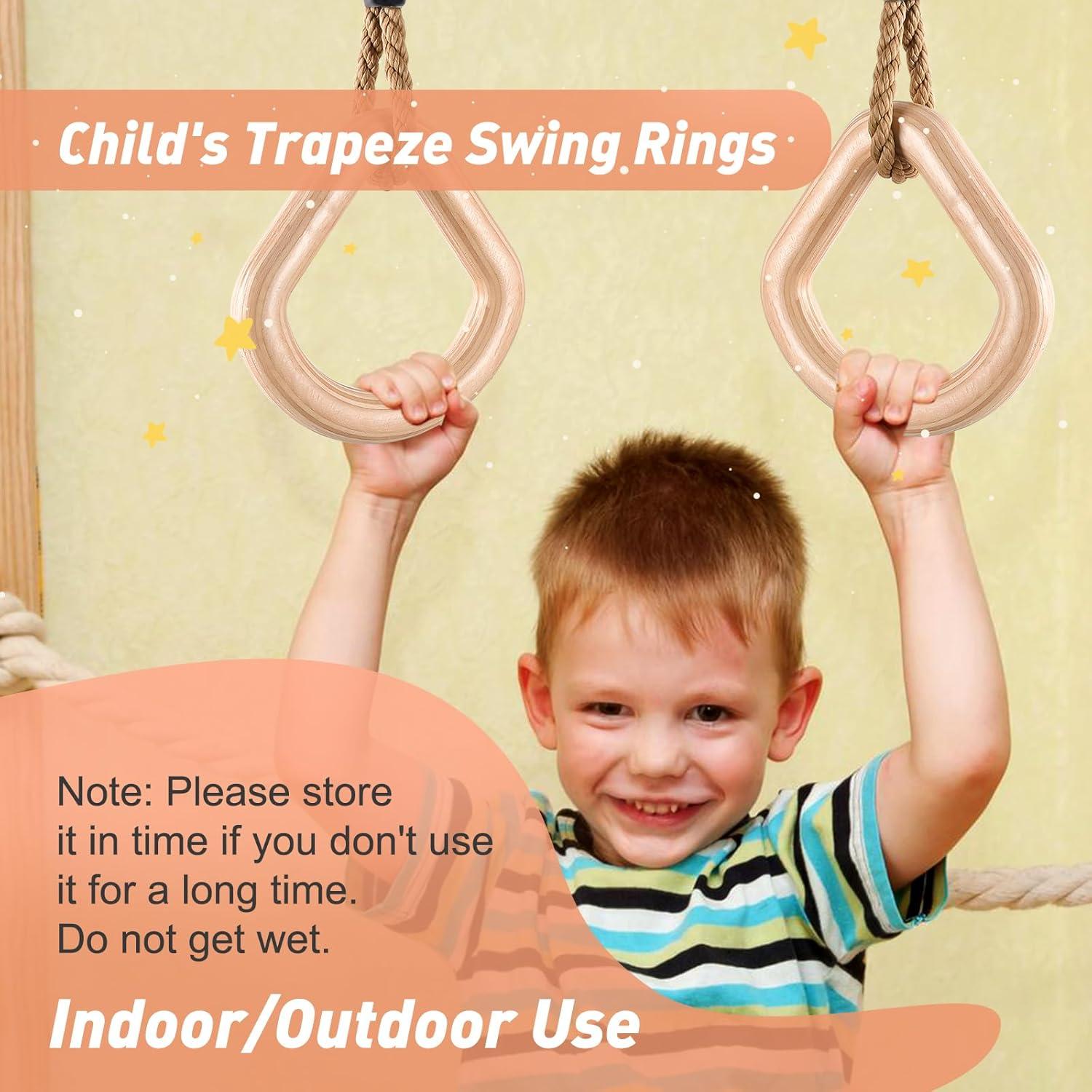 Anillos de Gimnasia de Madera YAERSI con Hebilla Ajustable