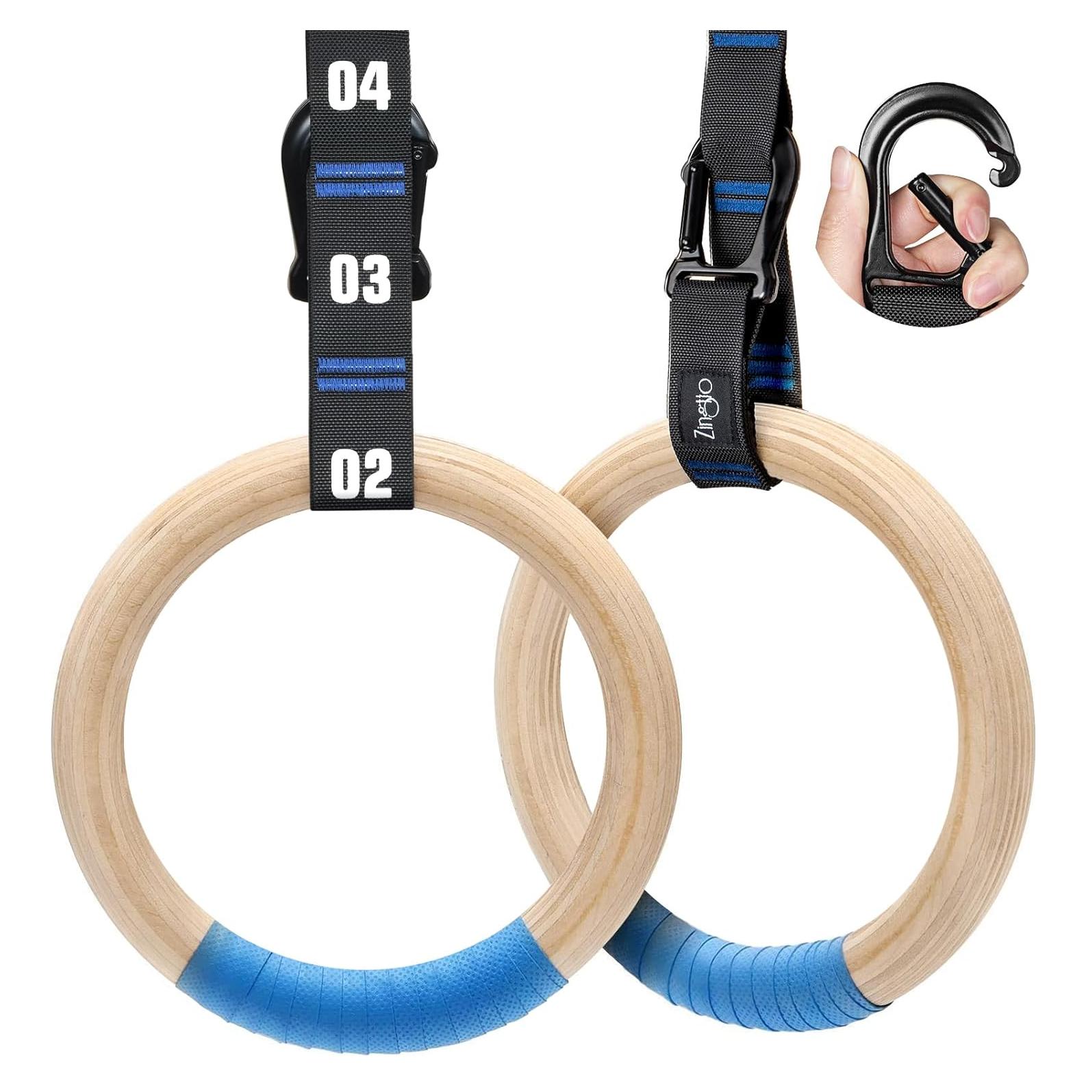 Anillas de Gimnasia de Madera Zingtto 28mm con Correas Ajustables