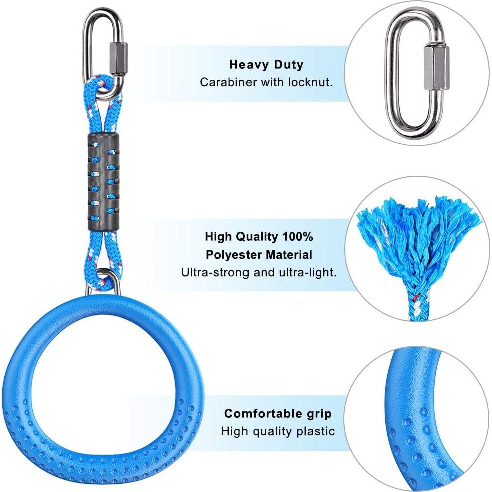 Anillos de Gimnasia Ninja Dolibest 2 Paquete Azul 45.72 cm