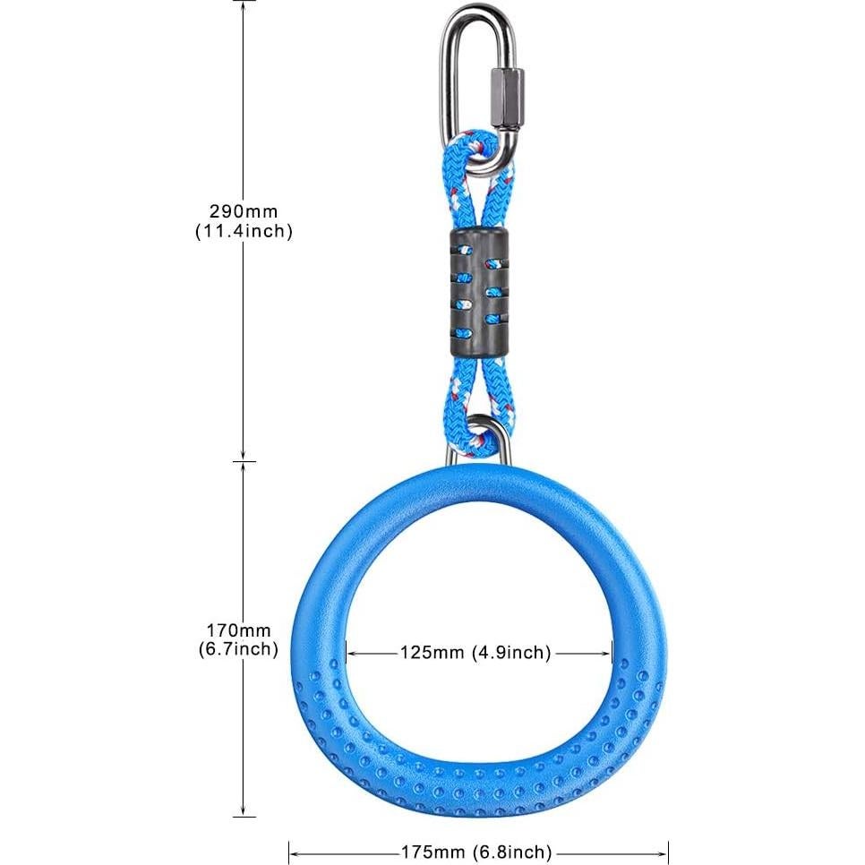 Anillos de Gimnasia Ninja Dolibest 2 Paquete Azul 45.72 cm