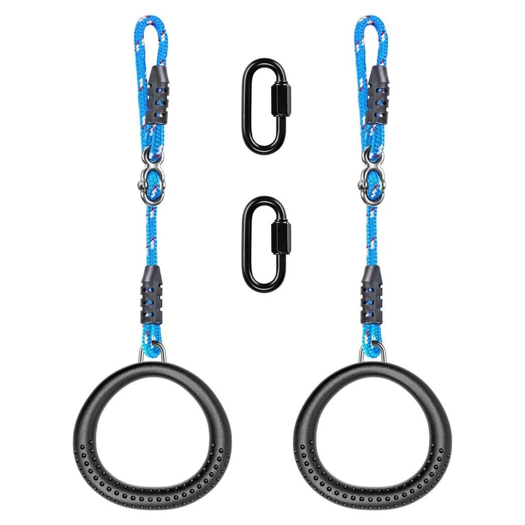 Anillos de Gimnasia Antideslizantes SELEWARE 1.07m Negro 2 Pzs