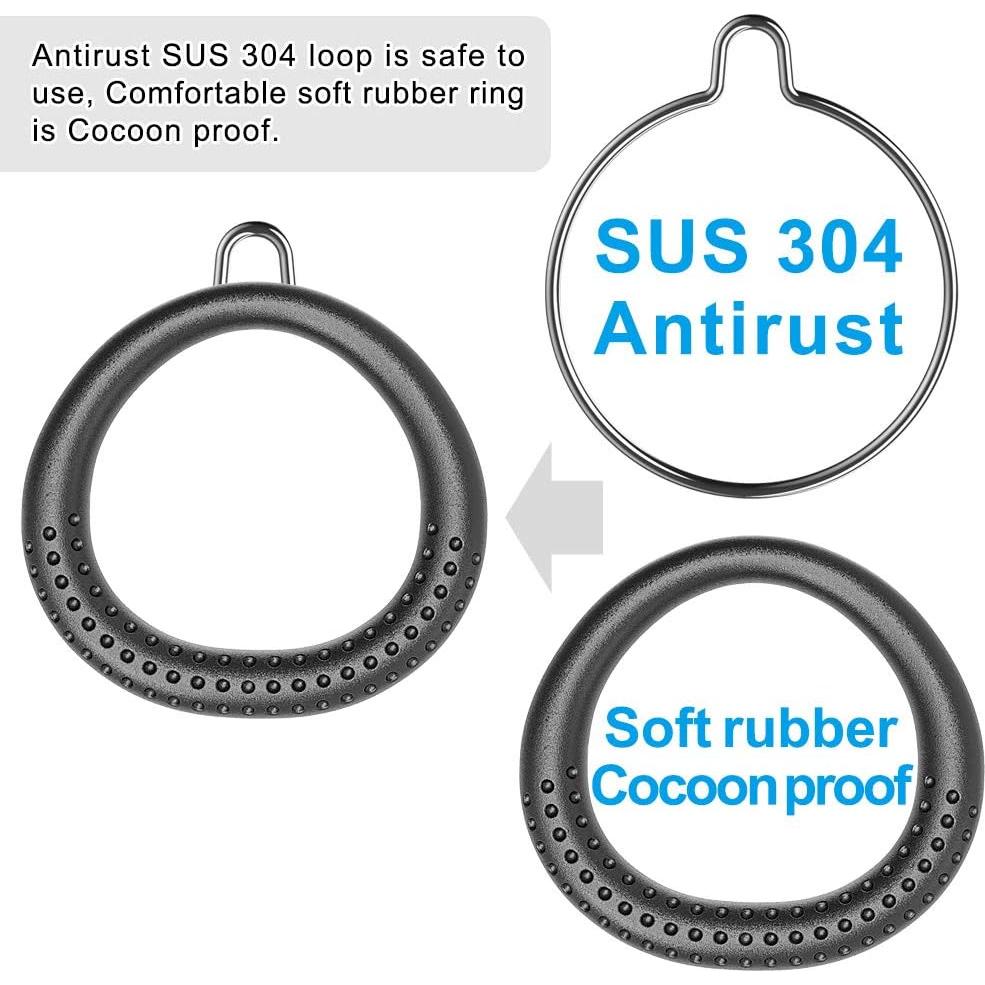 Anillos de Gimnasia Antideslizantes SELEWARE 1.07m Negro 2 Pzs