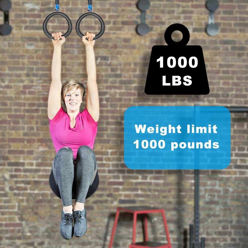 Anillos de Gimnasia Antideslizantes SELEWARE 1.07m Negro 2 Pzs