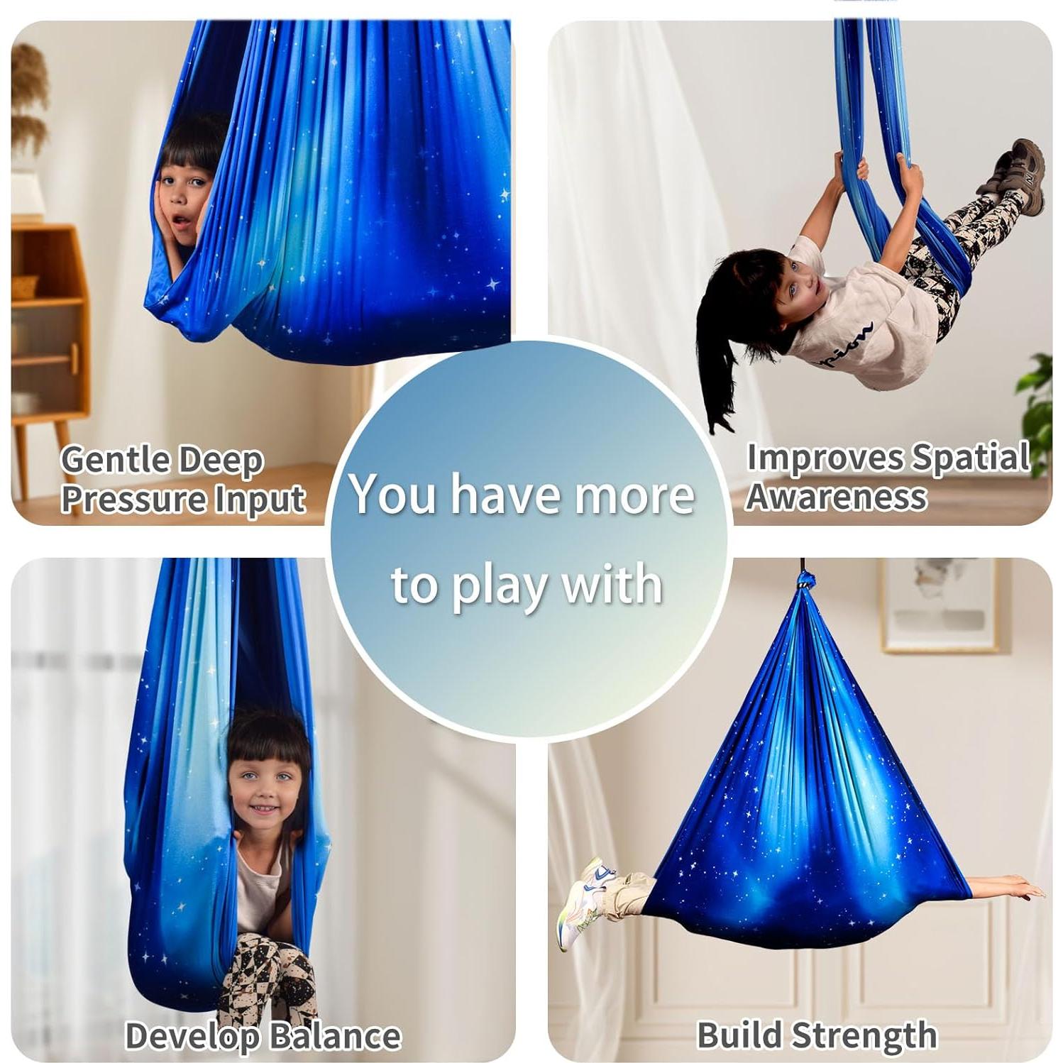 Columpio Sensorial PikDos Terapéutico Ajustable 150x150cm Azul