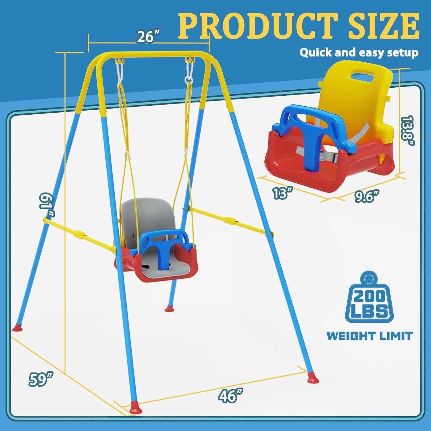 Columpio Plegable para Niños JWPEHOE Azul 6.79 kg