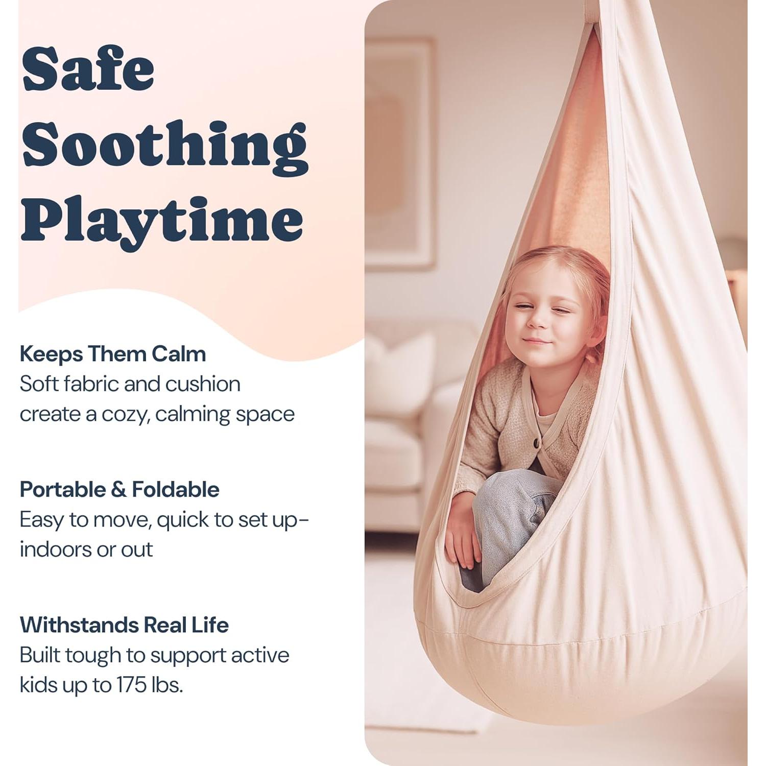 Hamaca Sensorial Todale - Silla Colgante Crema para Niños