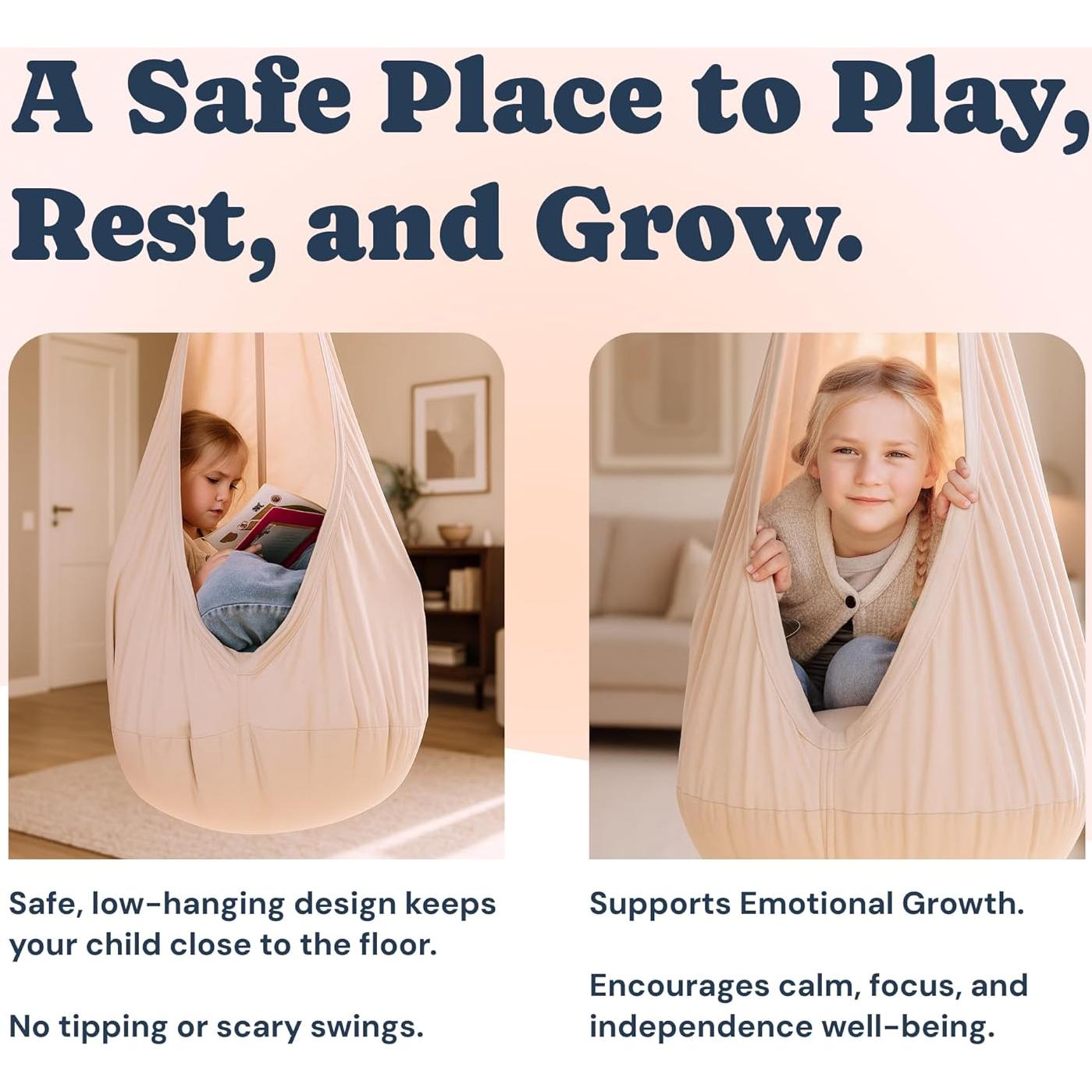 Hamaca Sensorial Todale - Silla Colgante Crema para Niños