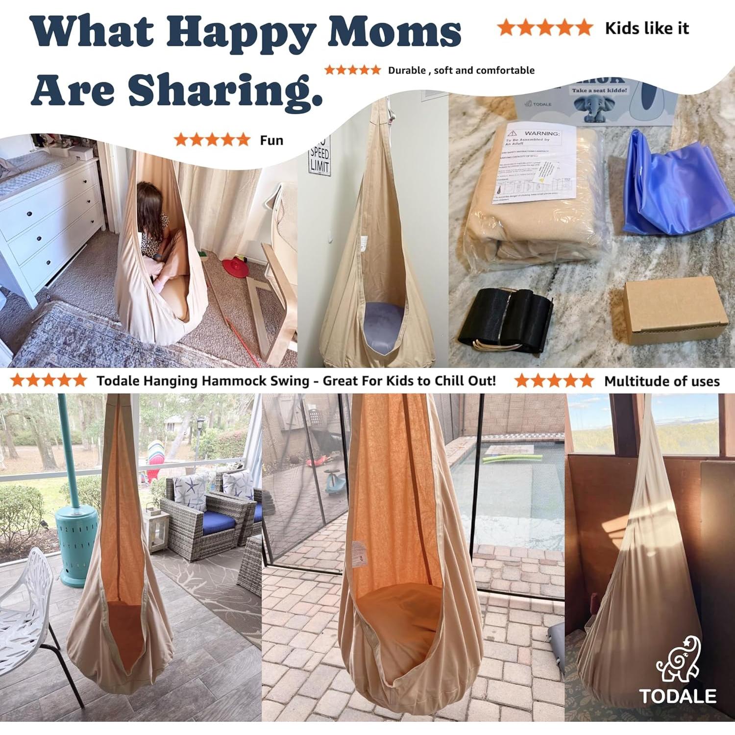 Hamaca Sensorial Todale - Silla Colgante Crema para Niños