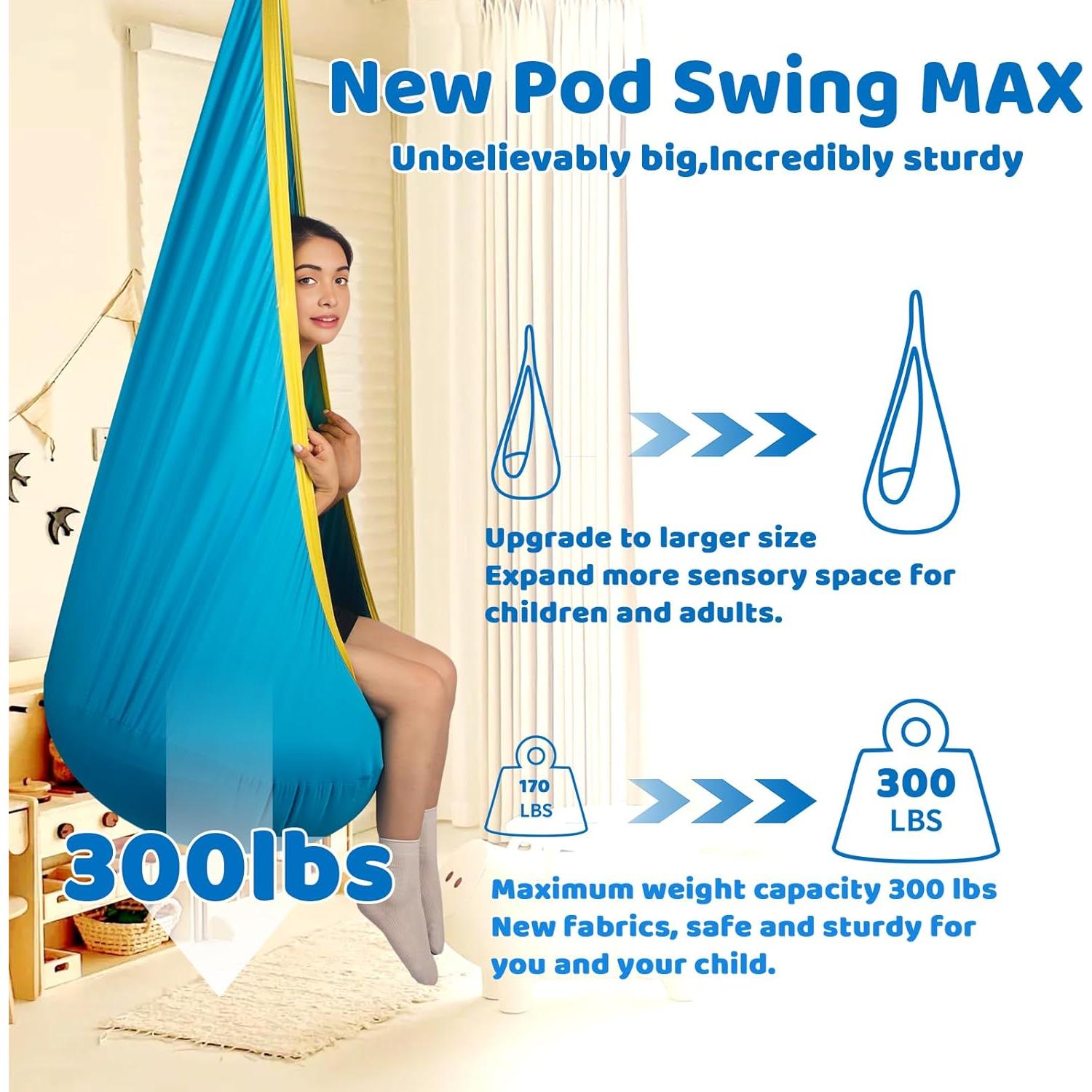 Hamaca Sensorial HiCamer Verde Azulado 160x84 cm 136 kg