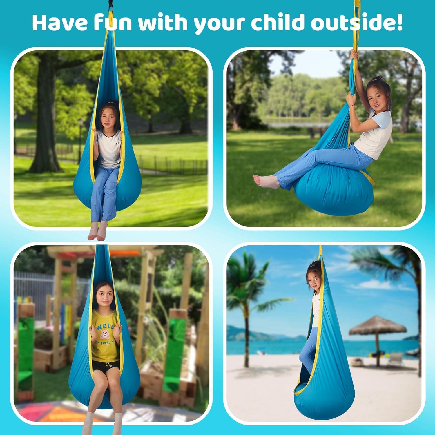 Hamaca Sensorial HiCamer Verde Azulado 160x84 cm 136 kg