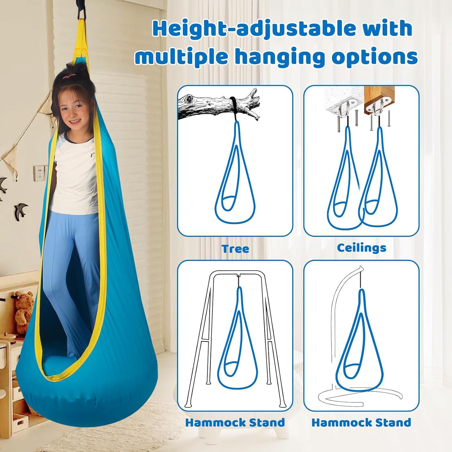 Hamaca Sensorial HiCamer Verde Azulado 160x84 cm 136 kg