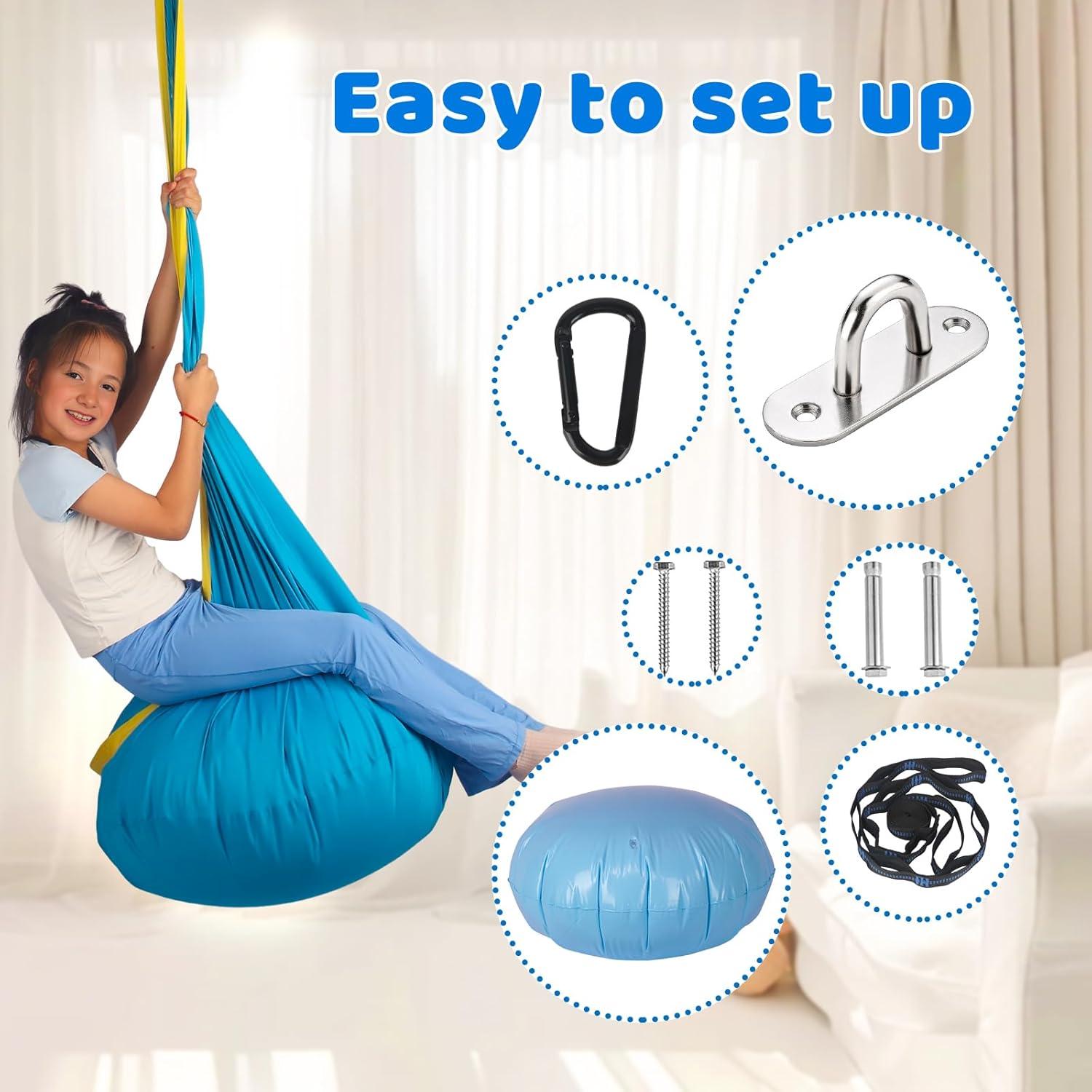 Hamaca Sensorial HiCamer Verde Azulado 160x84 cm 136 kg