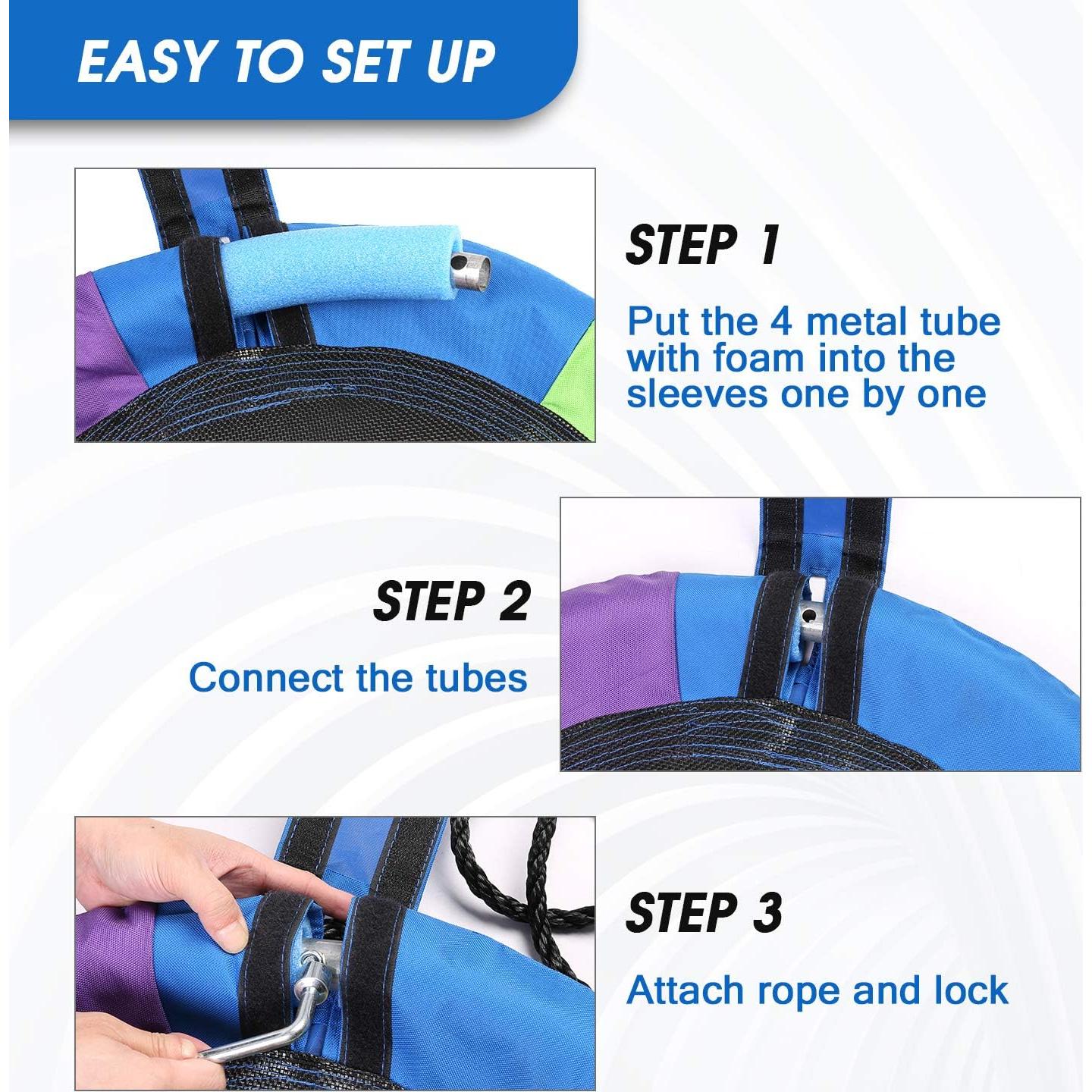 Columpio para Niños Odoland 60.96 cm Multicolor con Cuerdas Ajustables