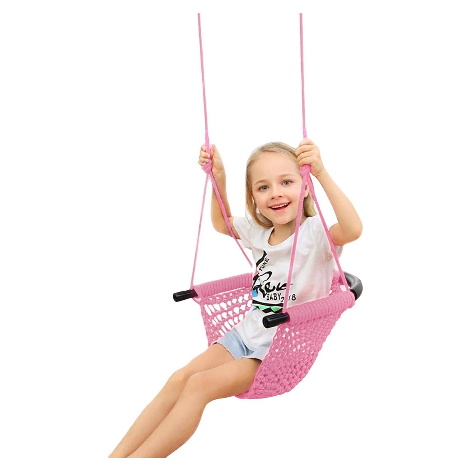Asiento de columpio JKsmart rosa para niños, 200 kg, ajustable