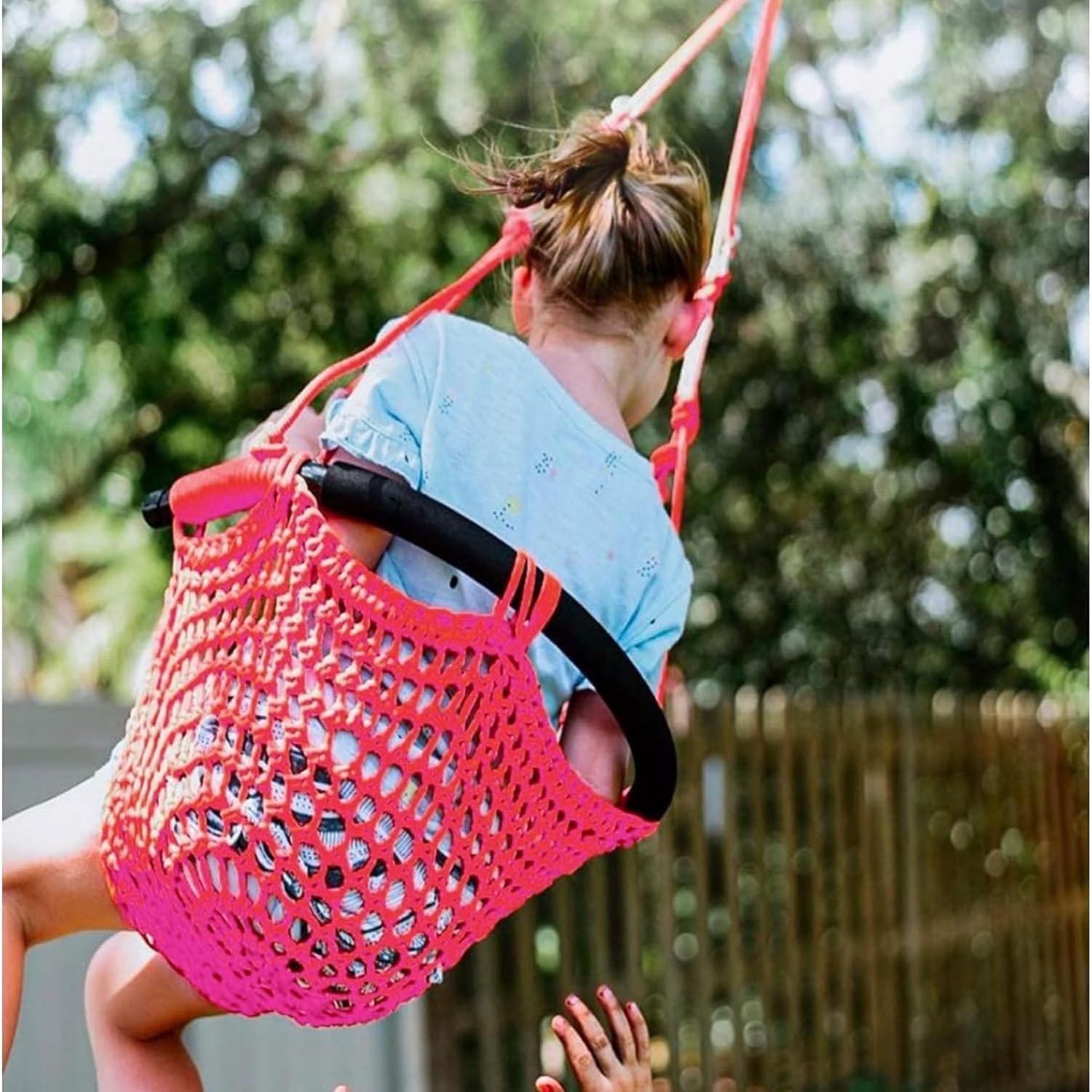 Asiento de columpio JKsmart rosa para niños, 200 kg, ajustable