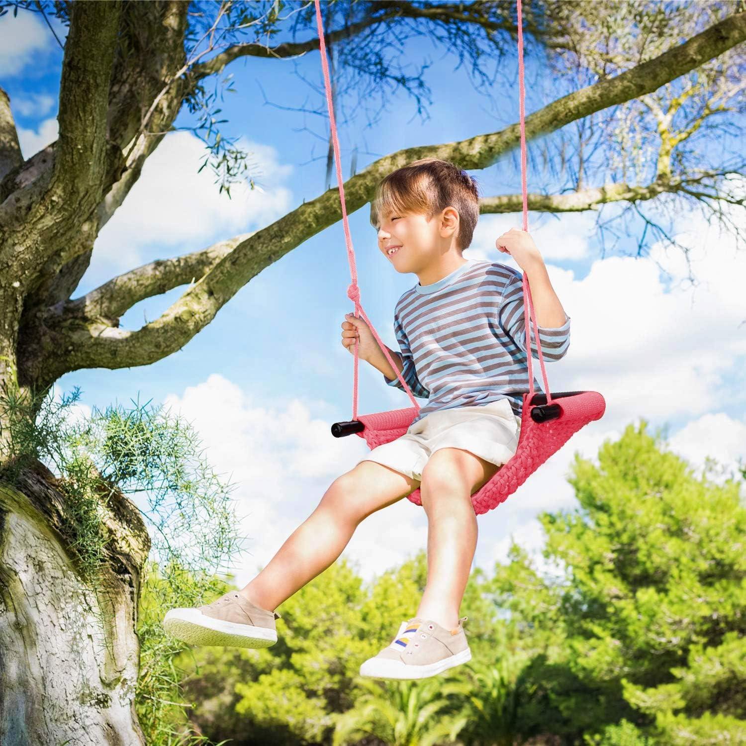 Asiento de columpio JKsmart rosa para niños, 200 kg, ajustable