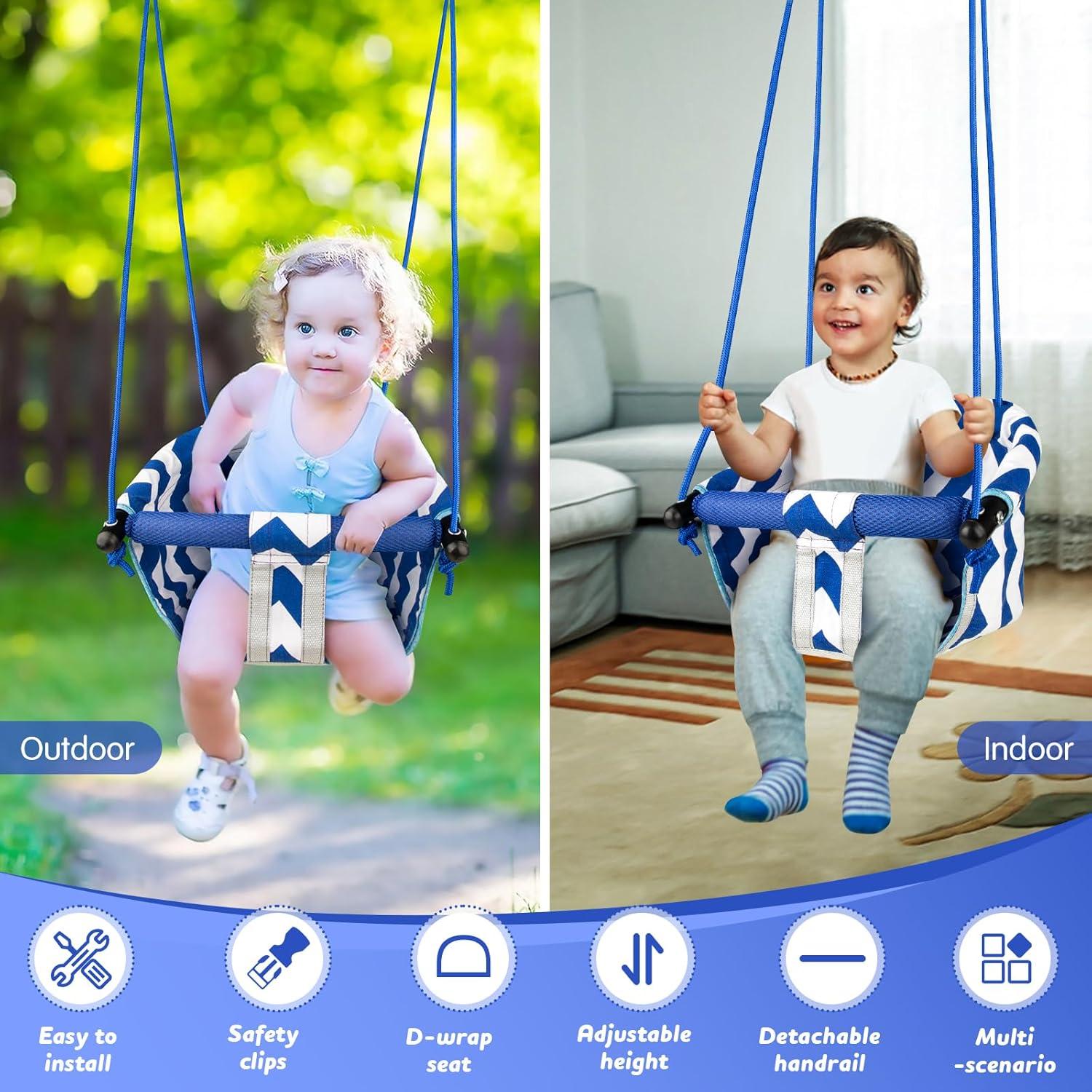 Columpio para Niños Shker Azul - Asiento Seguro y Ajustable