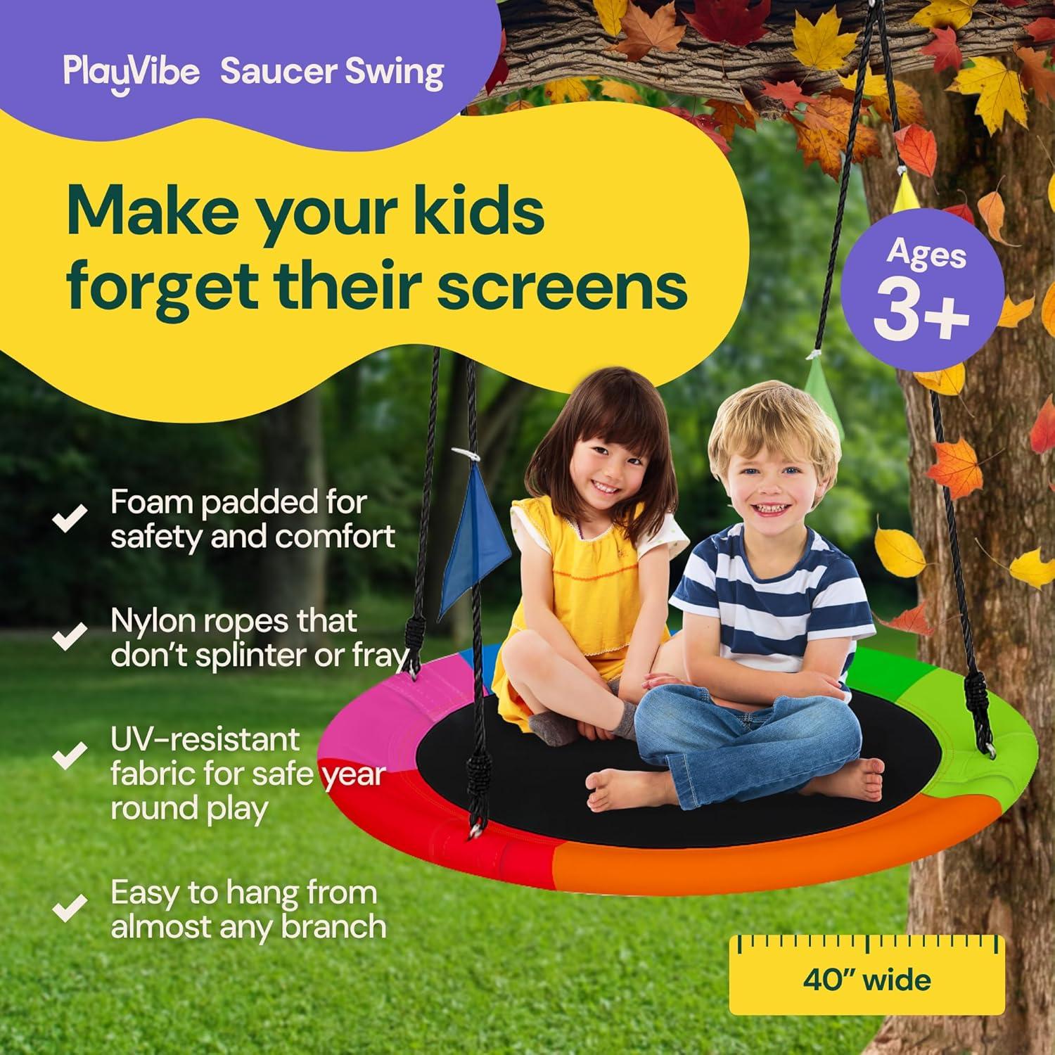 Columpio de Plato PLAYVIBE 101.6 cm Multicolor 200 kg