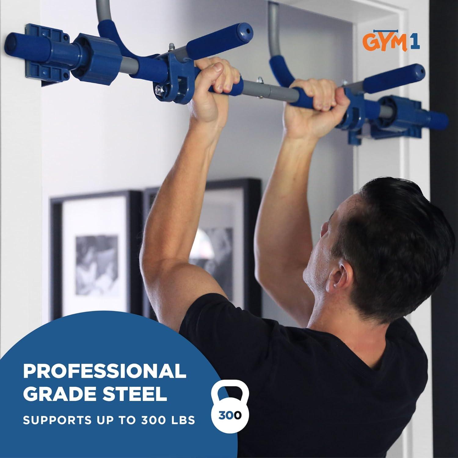 Barra de Puerta Gym1 con Columpio y Anillos - 2 Piezas, Roja