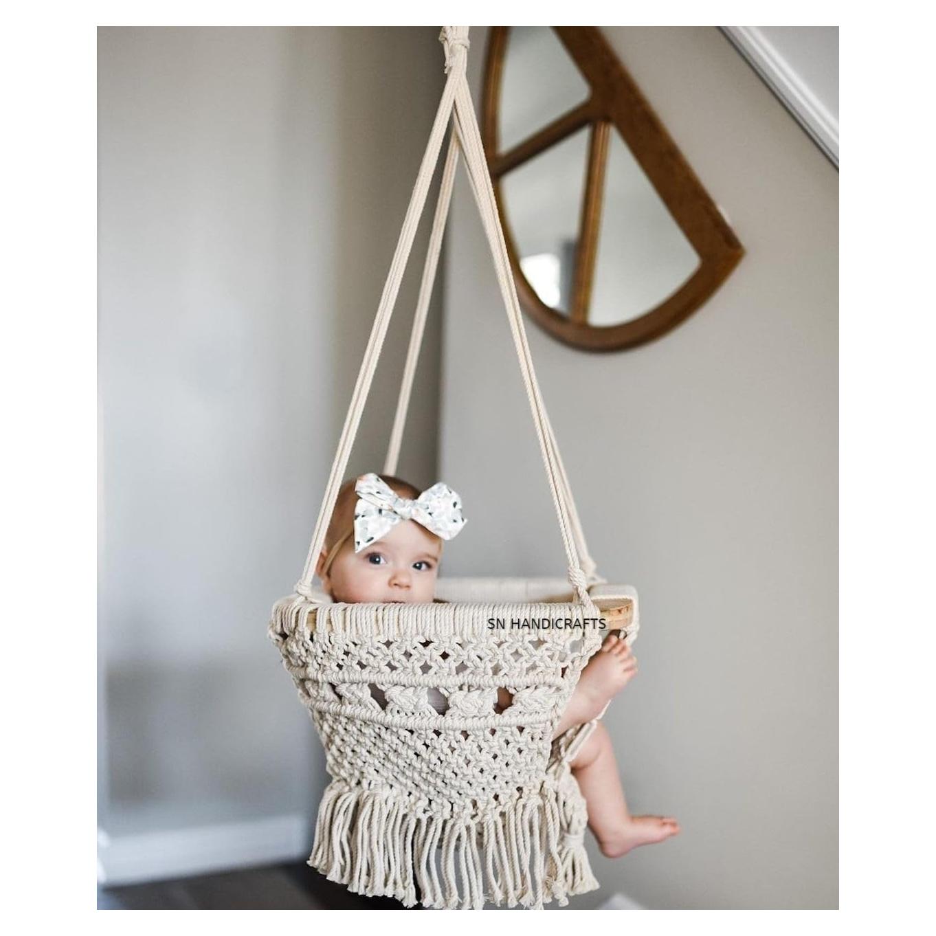 Columpio Boho para Bebés SN HANDICRAFTS - Macramé 100% Algodón