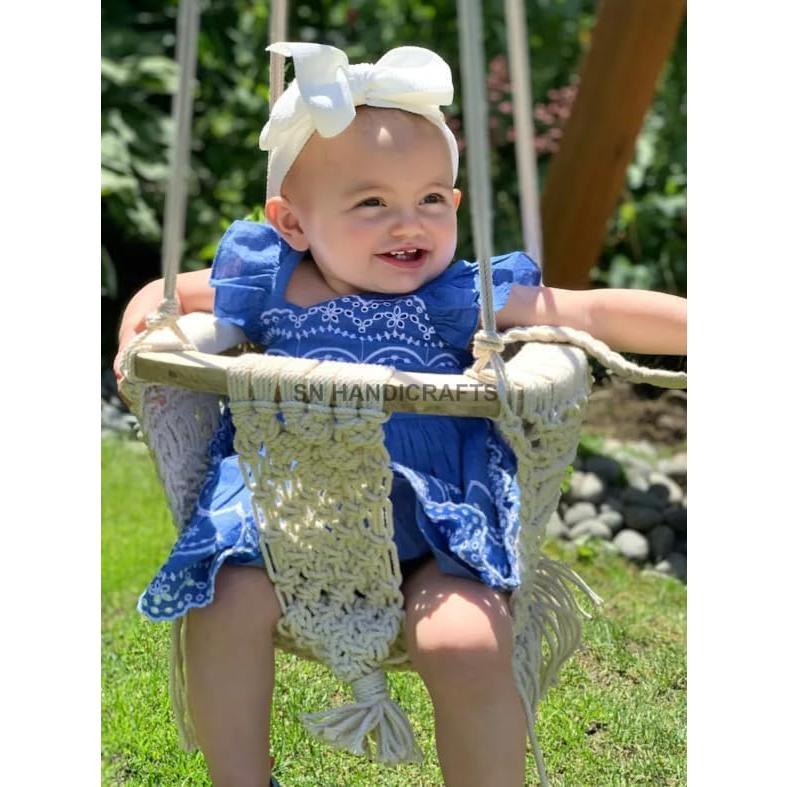 Columpio Boho para Bebés SN HANDICRAFTS - Macramé 100% Algodón