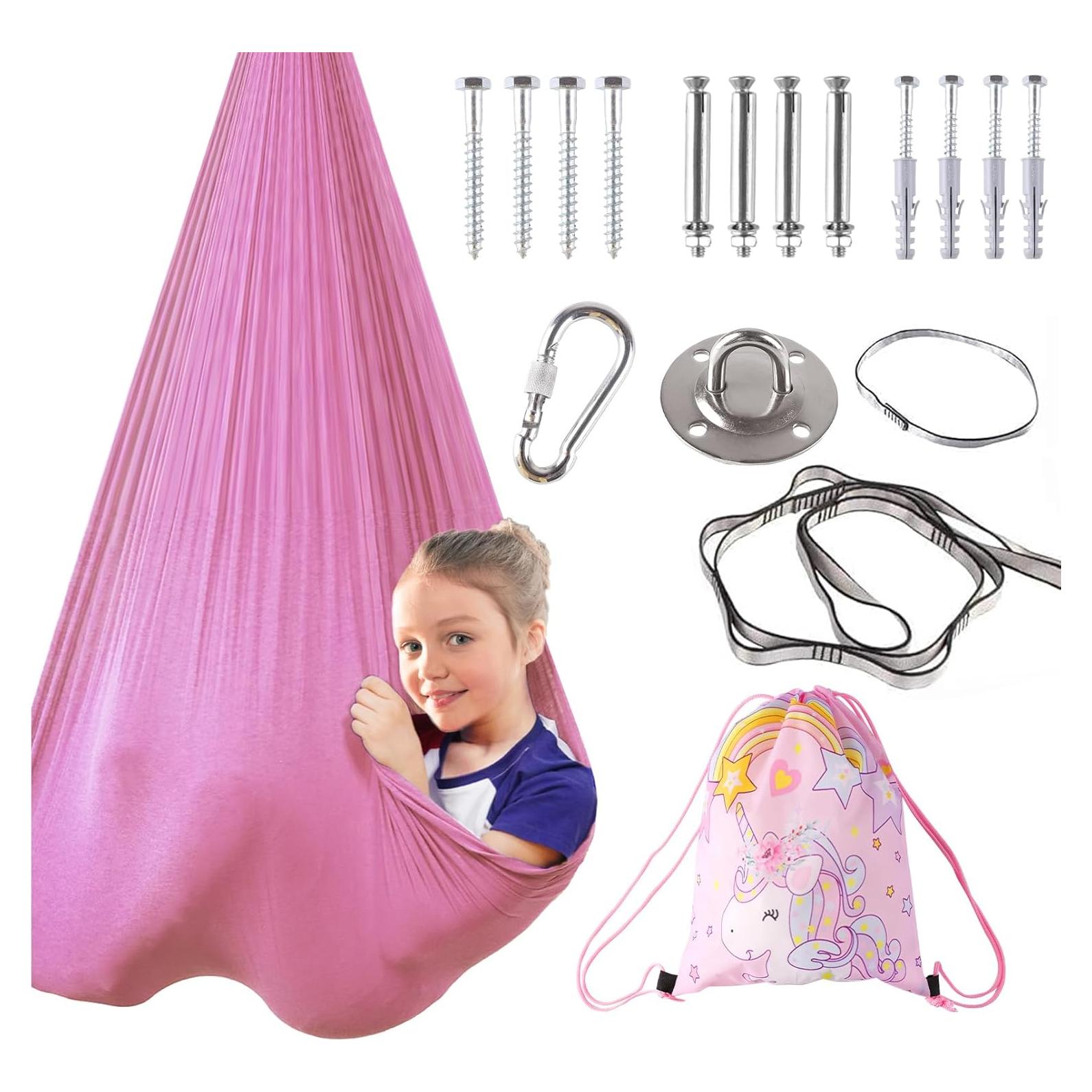 Columpio Sensorial PADIMAT para Niños 279.4x154.9cm Rosa