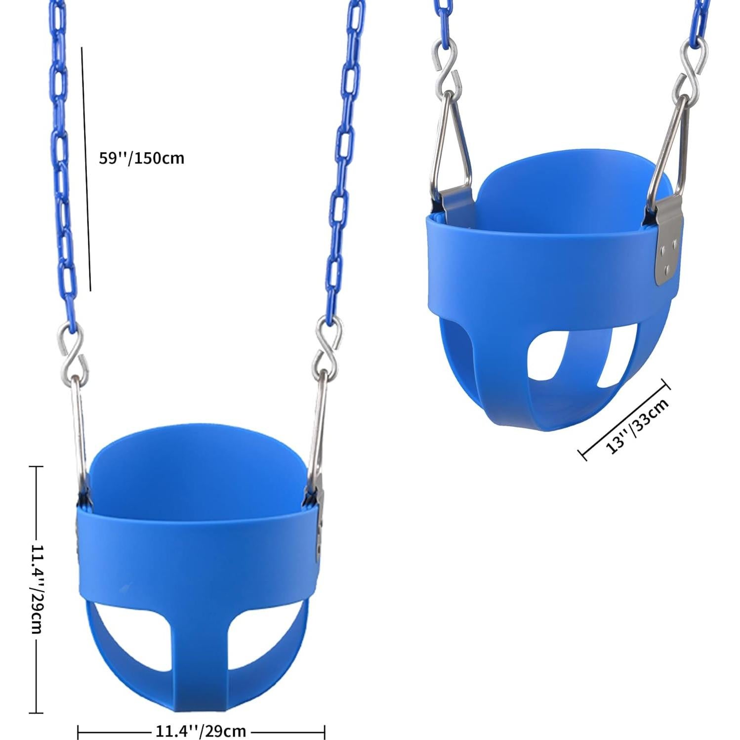 Columpio para Bebés KINSPORY Azul con Cadenas de Hierro 150 cm