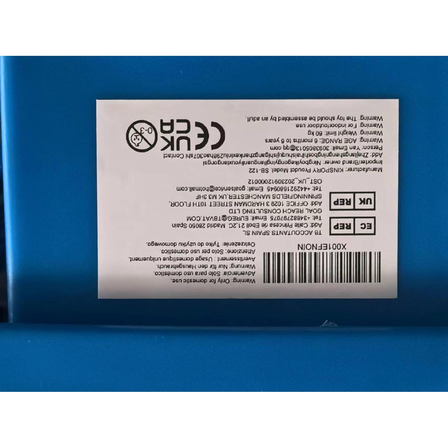 Columpio para Bebés KINSPORY Azul con Cadenas de Hierro 150 cm