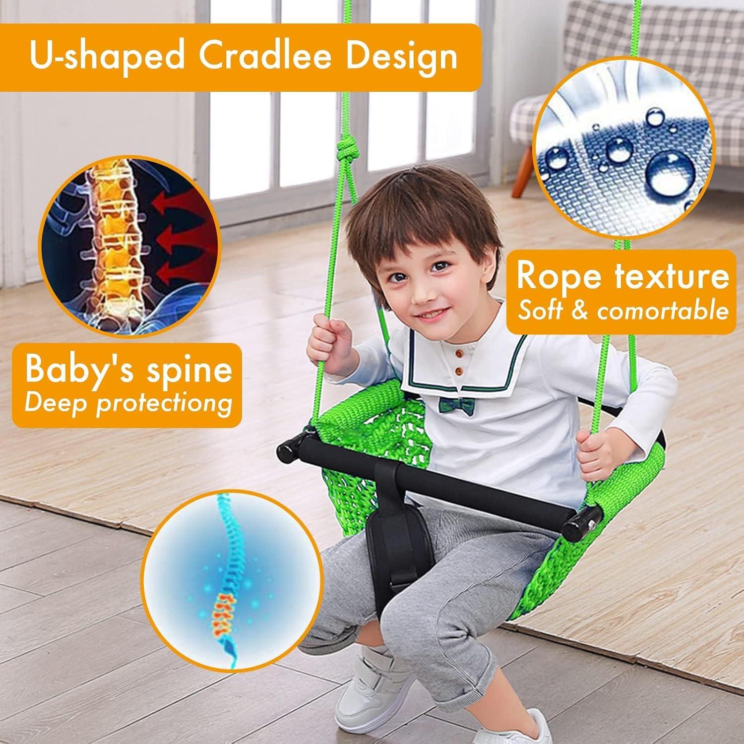 Asiento de columpio para niños Hi-Na verde ajustable 100-180cm