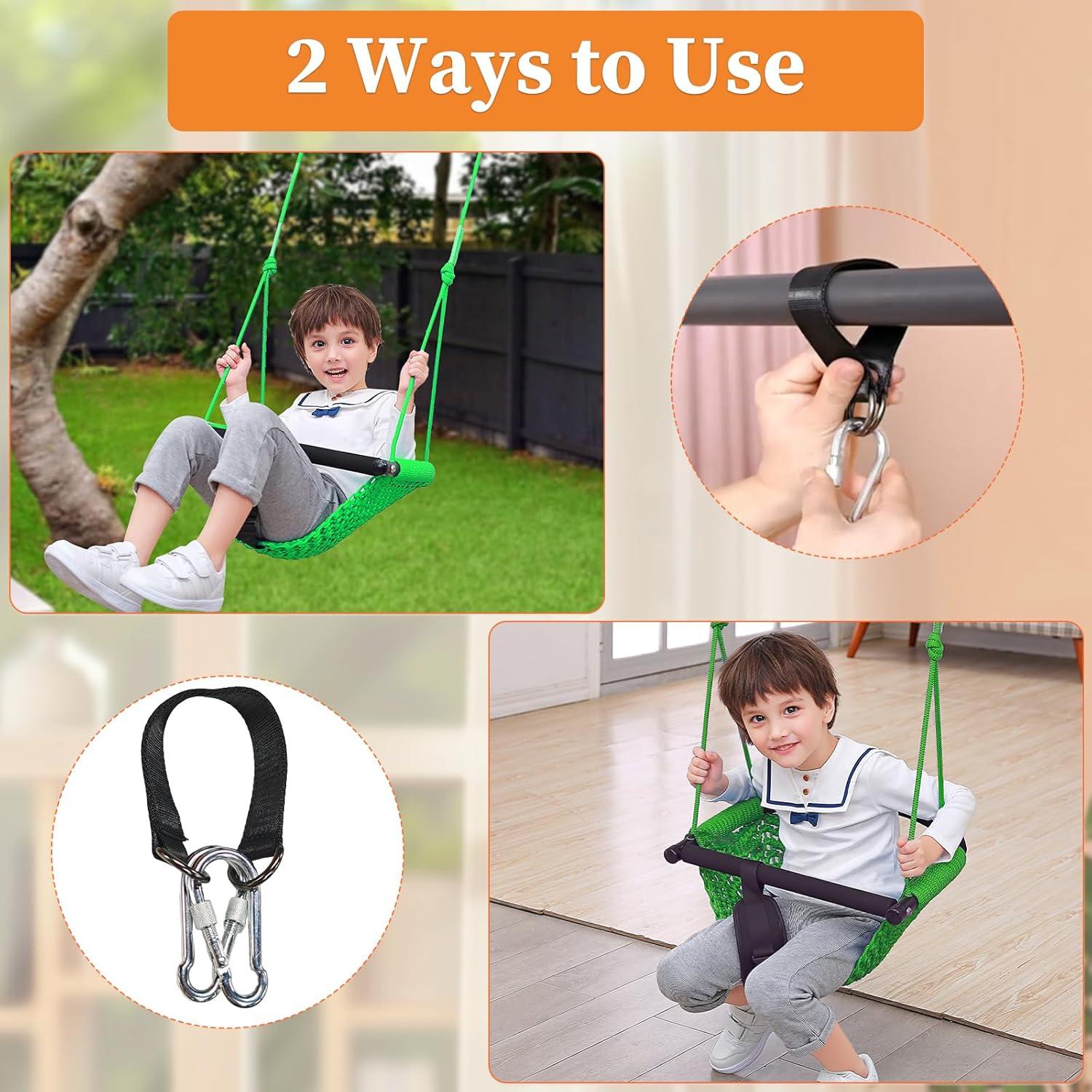 Asiento de columpio para niños Hi-Na verde ajustable 100-180cm