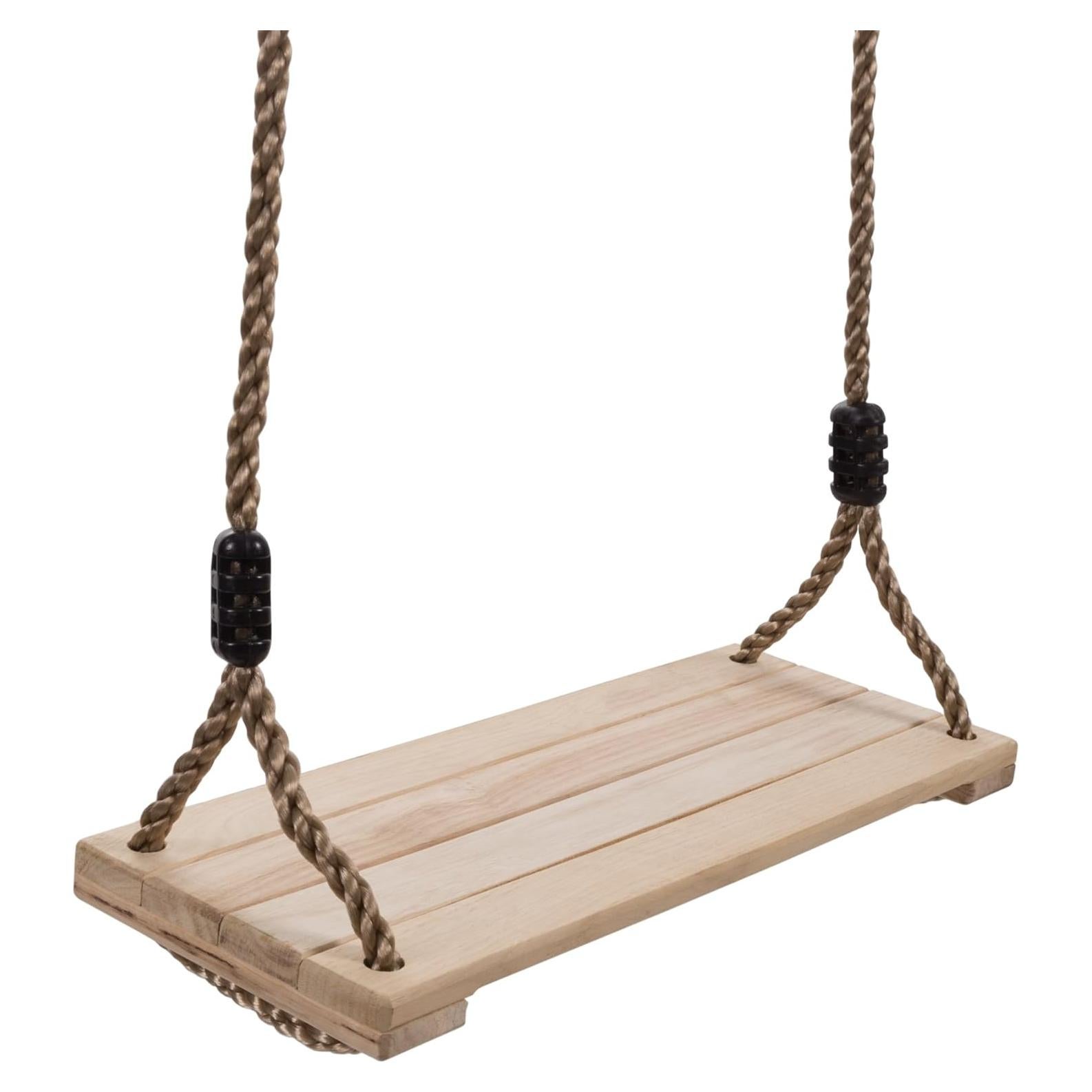 Columpio de Madera ¡Hey! Juega! para Niños, Ajustable, Marrón