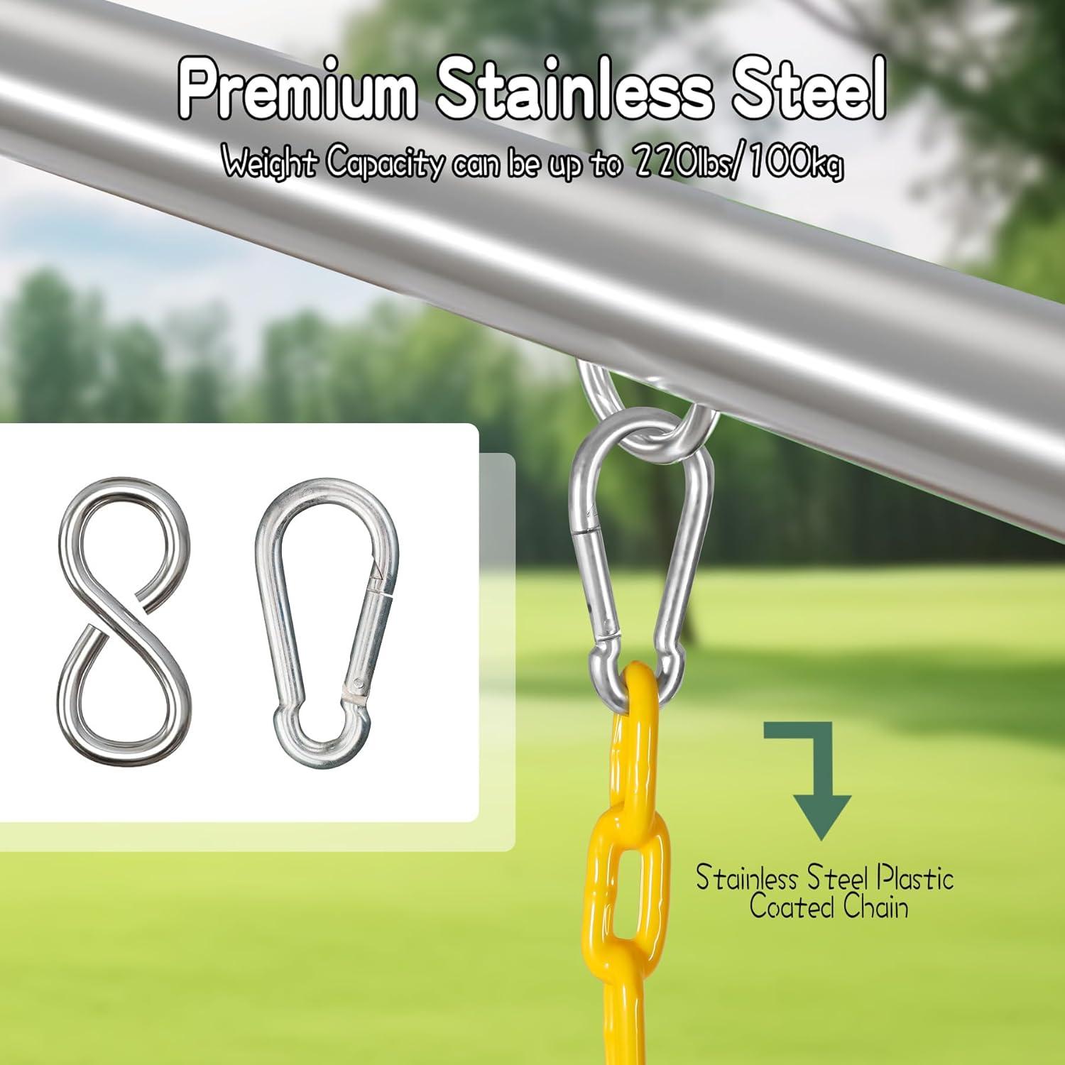 Columpio de Cubo para Niños Domaker Verde con Cadenas Ajustables