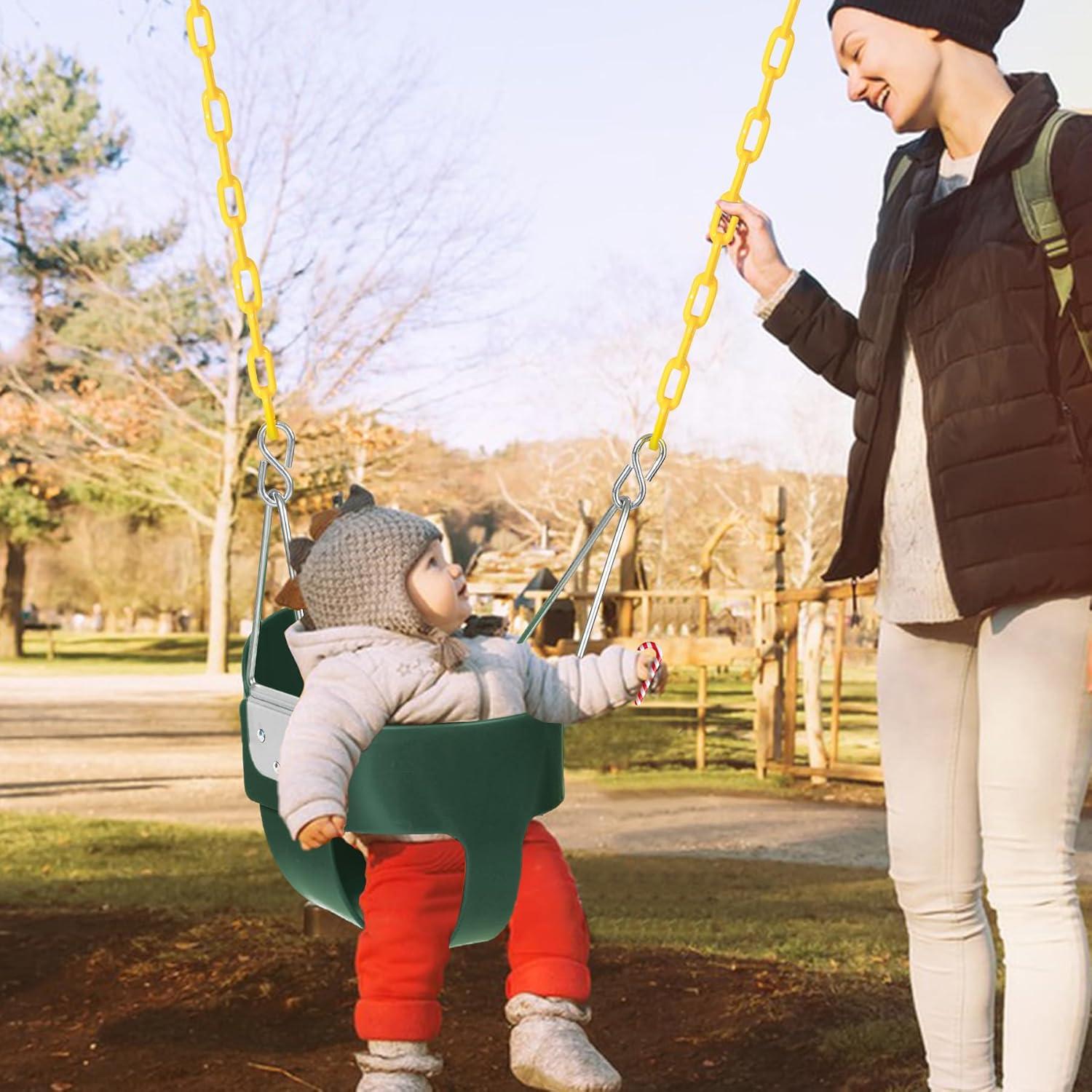Columpio de Cubo para Niños Domaker Verde con Cadenas Ajustables
