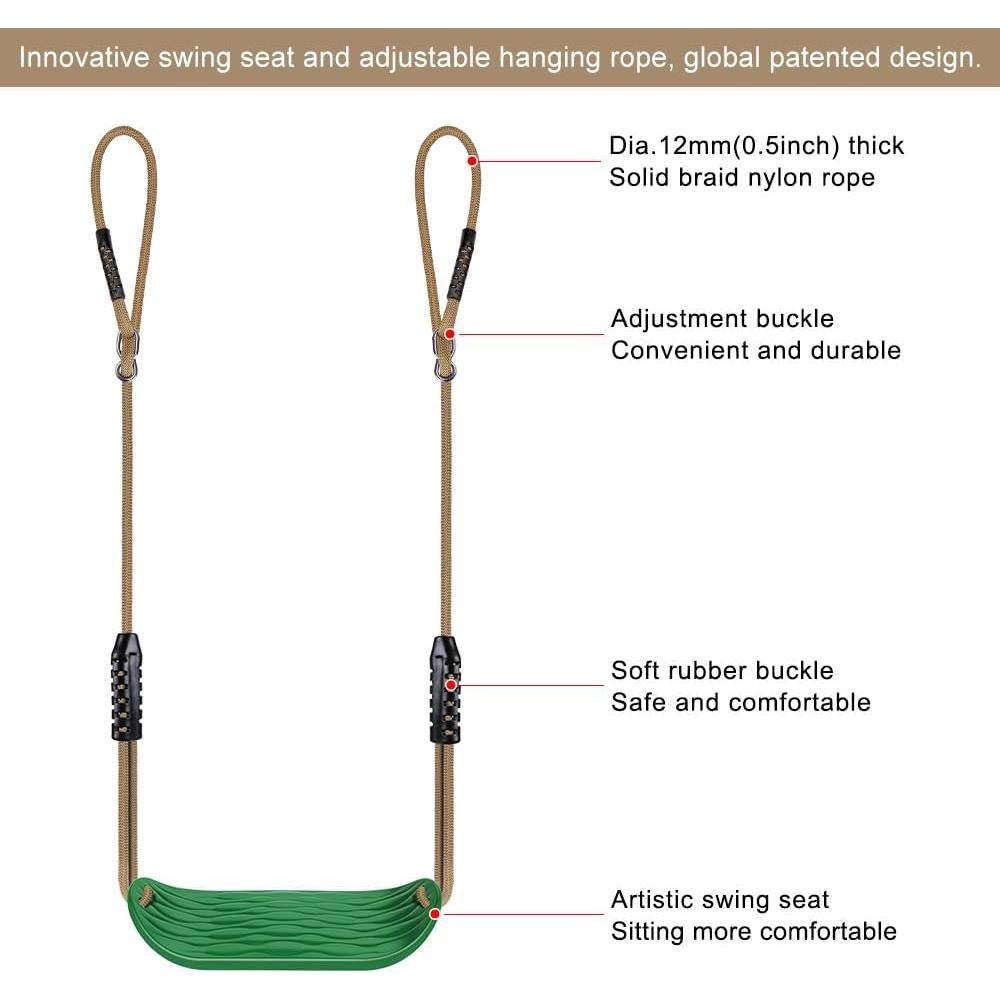 Asiento de Columpio Antideslizante BeneLabel Verde 100KG