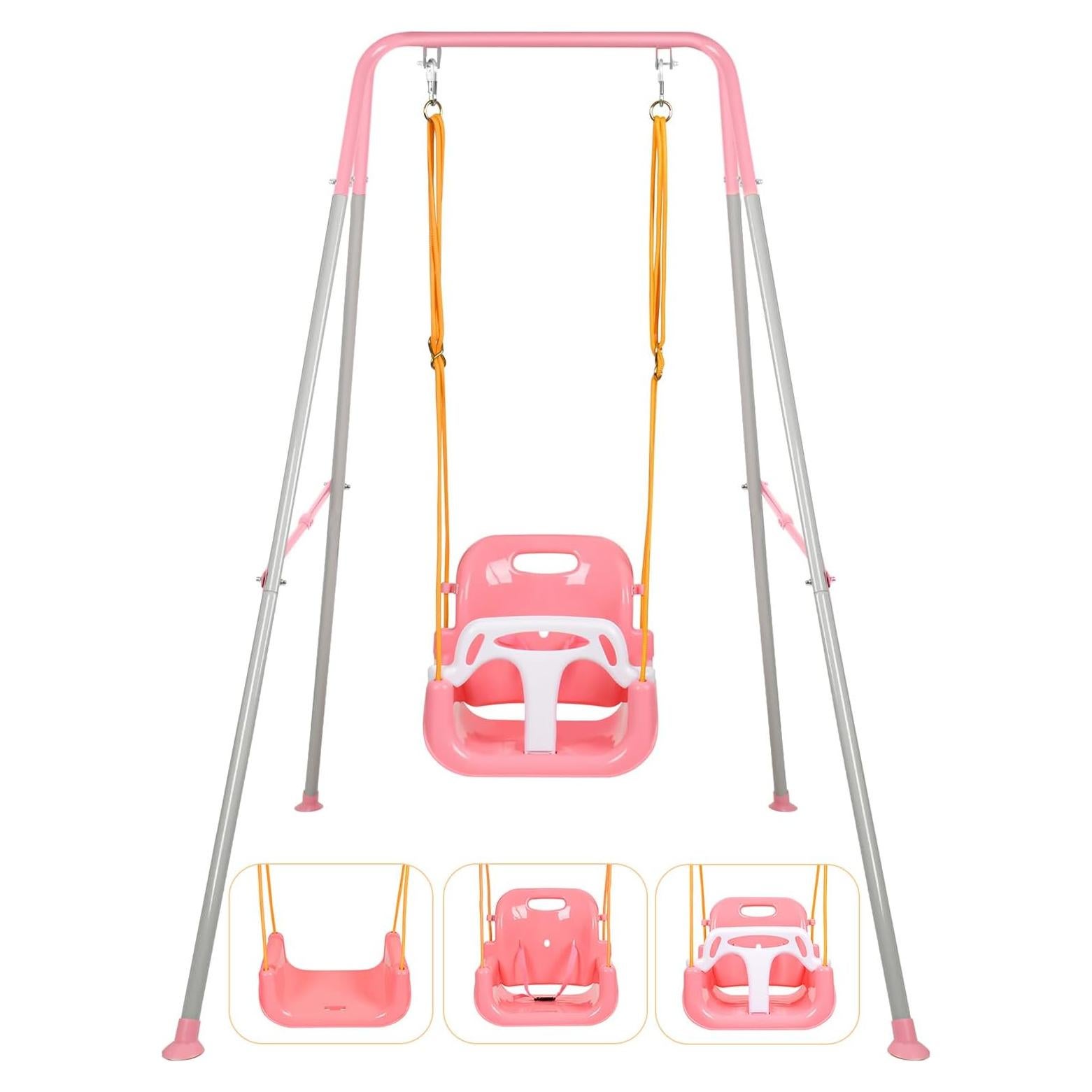 Columpio 3 en 1 Bighaki808 para Bebés y Niños Rosa