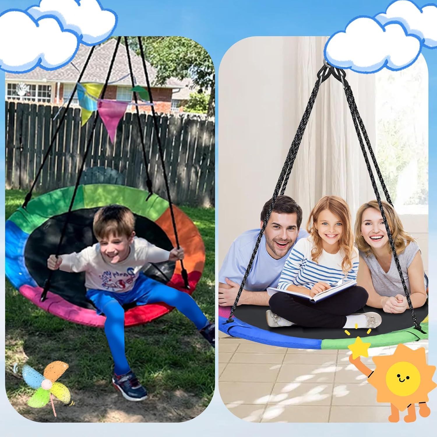 Columpio en Forma de Platillo Hishine 109 cm Arcoíris