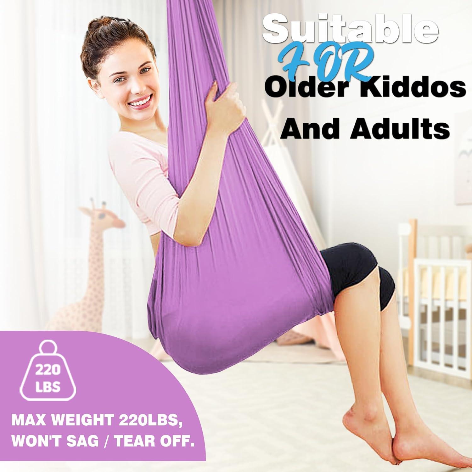 Columpio Sensorial Lizznoe Púrpura 2.79x1.55m para Niños